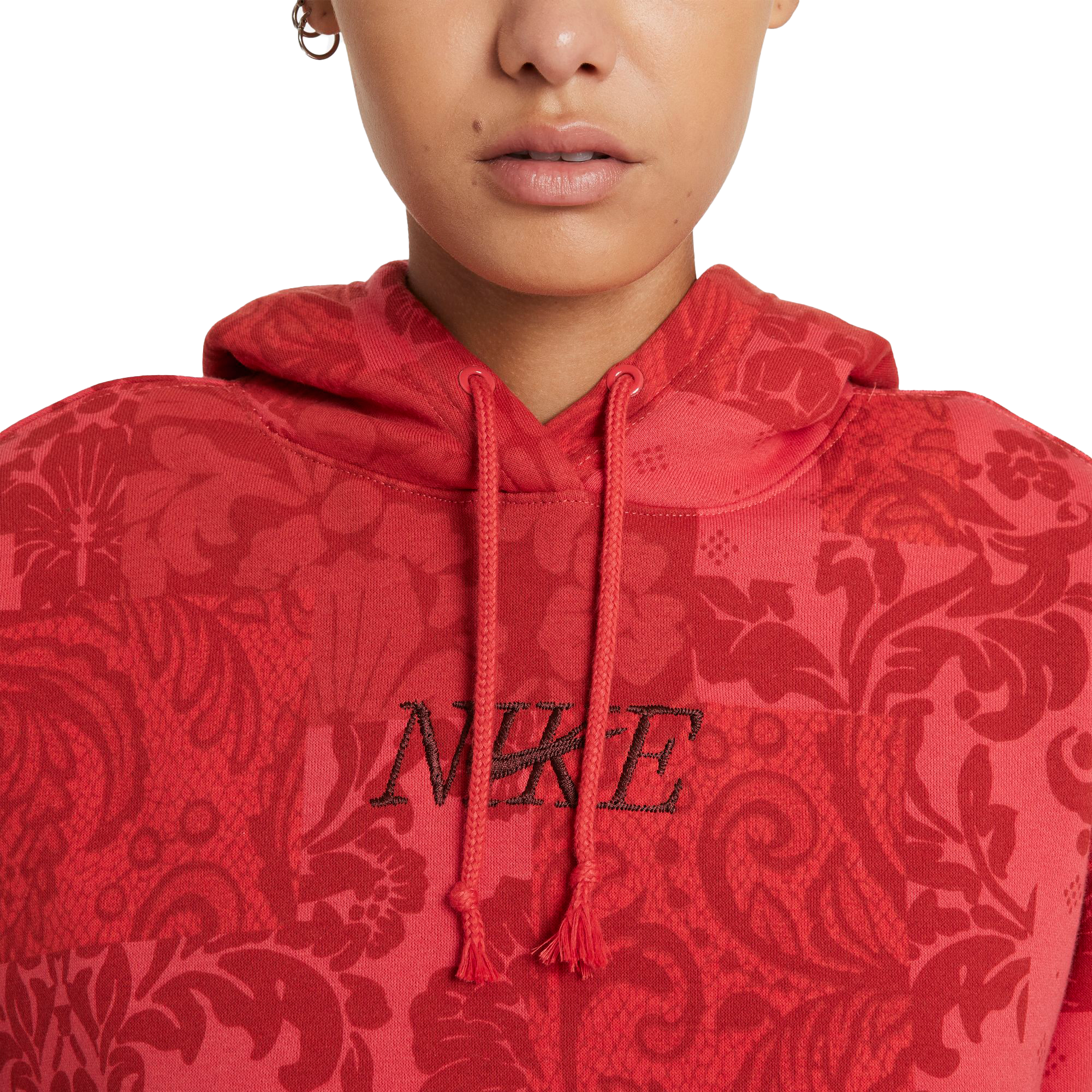 Nike Women's Sportswear Trend Gel Revival Pullover Hoodie - RED Thumbnail View 3