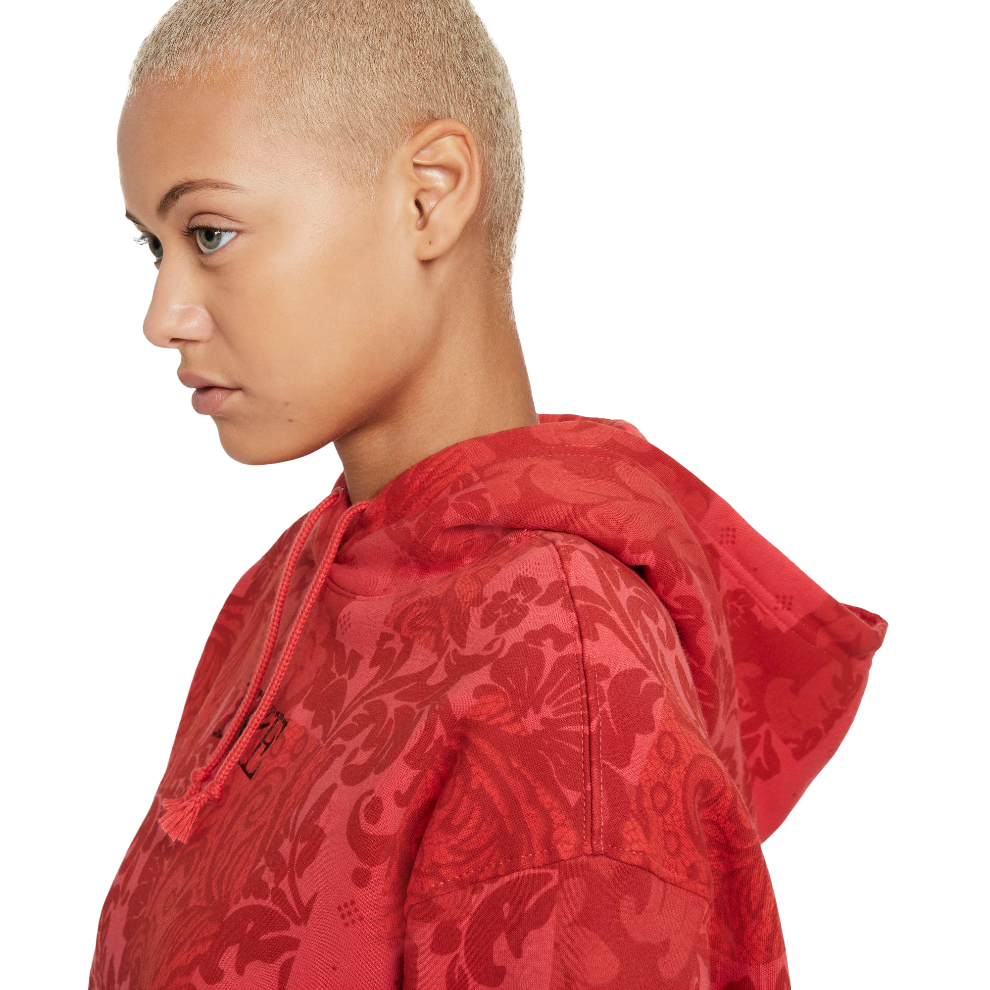 Nike Women's Sportswear Trend Gel Revival Pullover Hoodie - RED Thumbnail View 6