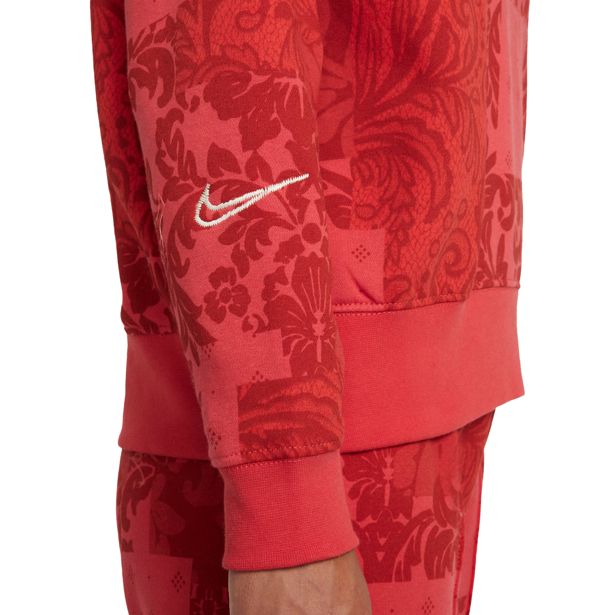 Nike Women's Sportswear Trend Gel Revival Pullover Hoodie - RED Thumbnail View 4