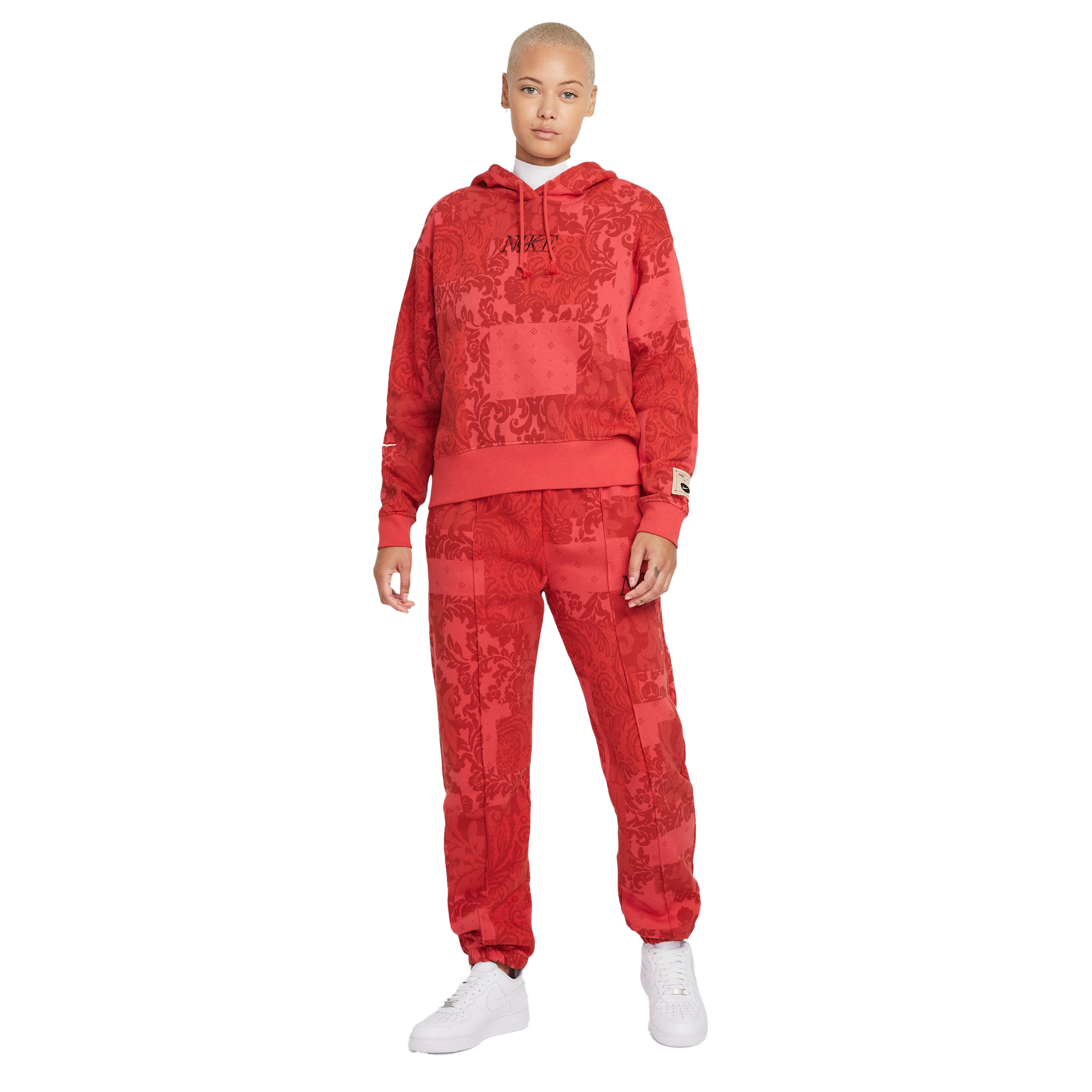 Nike Women's Sportswear Trend Gel Revival Pullover Hoodie - RED Thumbnail View 7