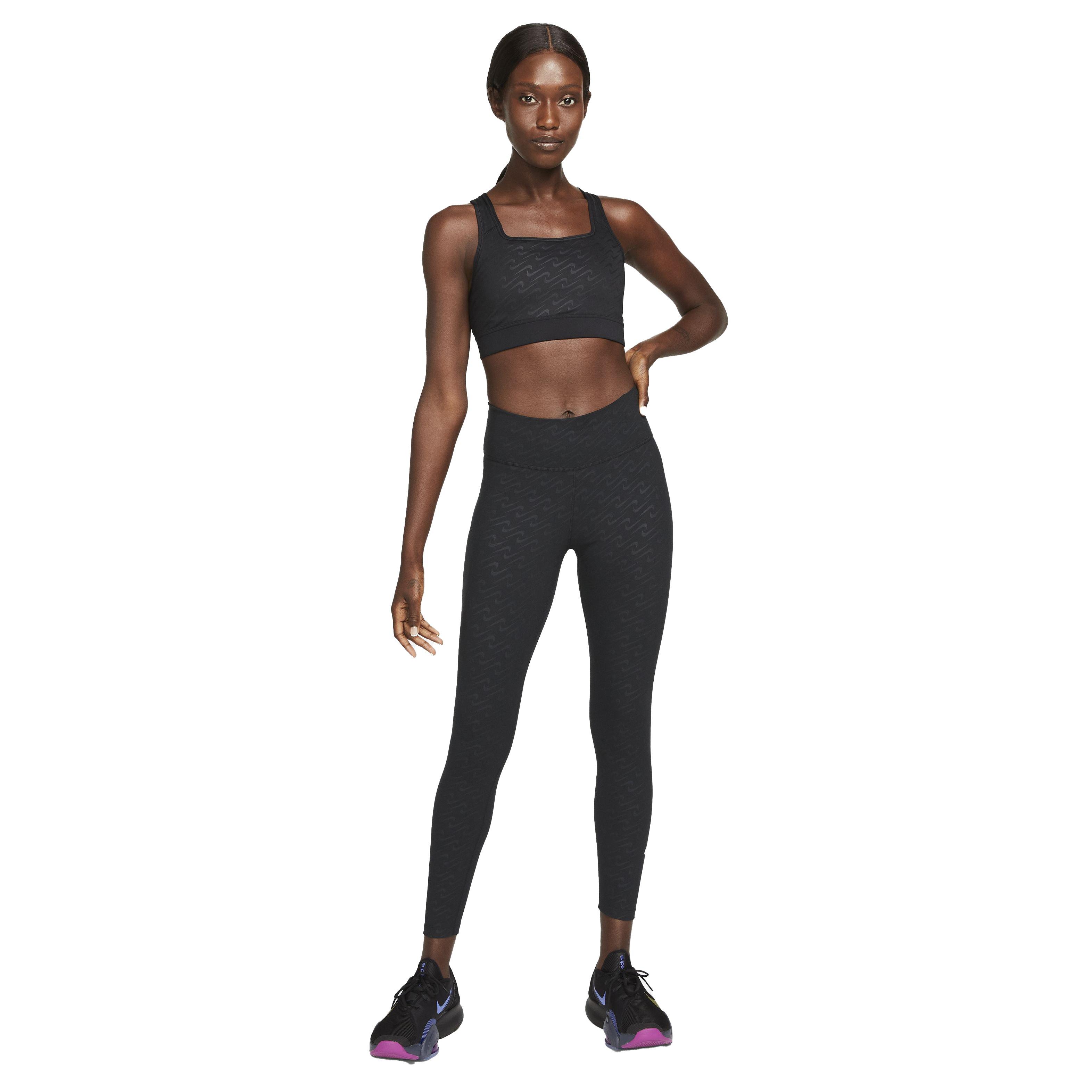 Nike Women's Dri-FIT One Icon Clash Mid-Rise 7/8 Printed Leggings - Black -  Hibbett