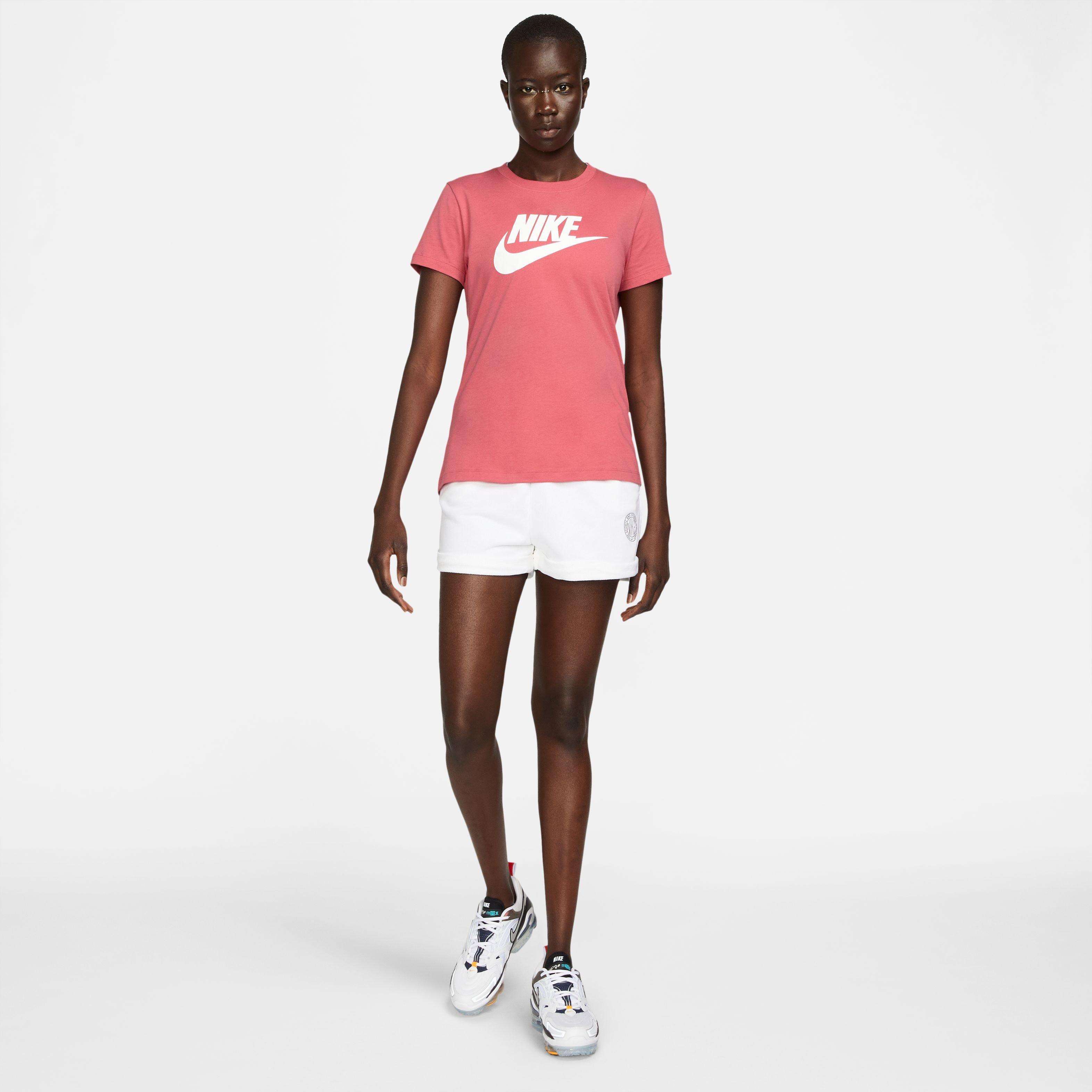 Nike Women's Sportswear Essential Icon Futura "Pink" Tee - PINK Thumbnail View 4