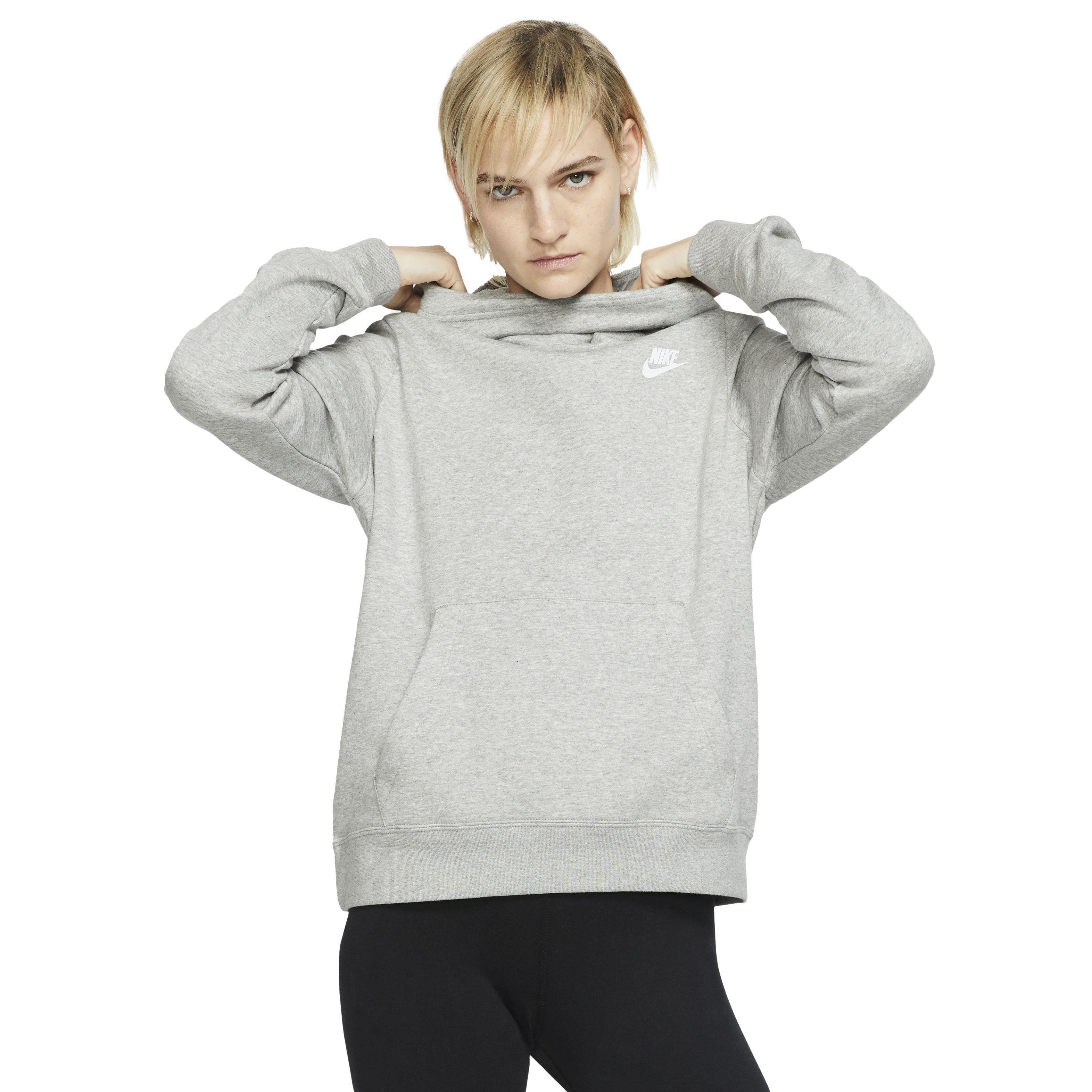 Nike funnel neck hoodie best sale women's grey