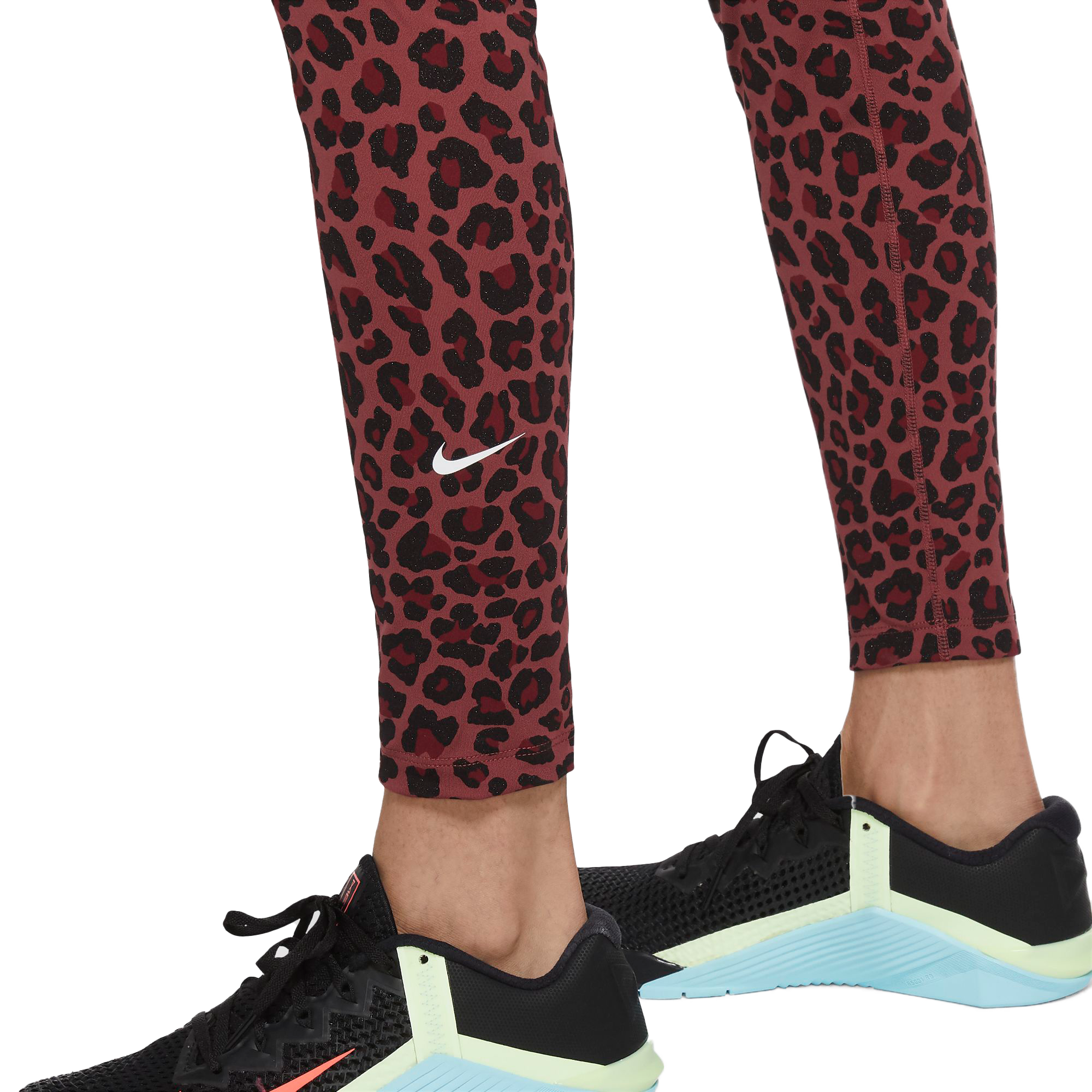NWT Nike Racer Leopard Legging S Pink Black Capri Pant Compression