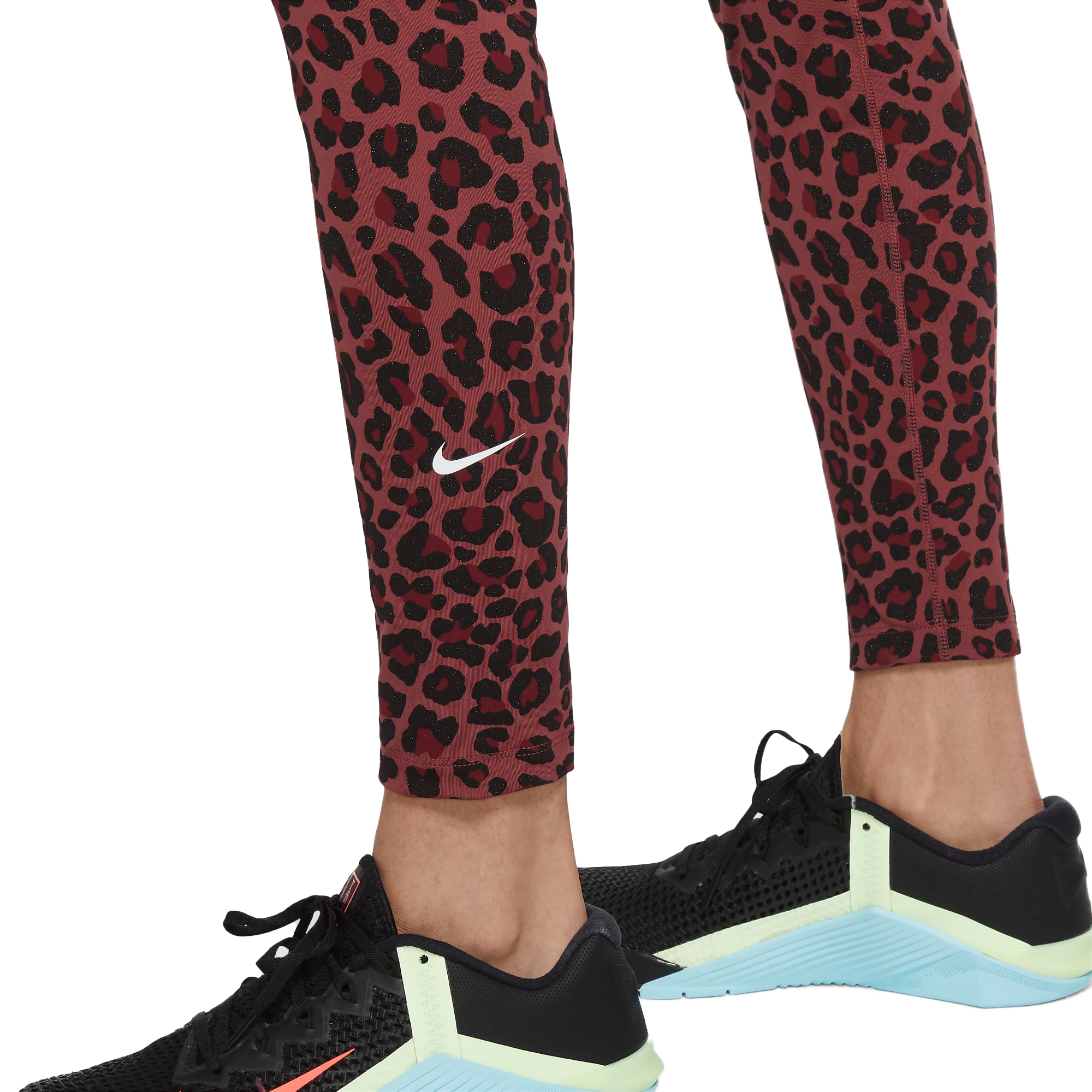 Nike One Dri-Fit Leopard-Print Womens Active Pants Size L, Color