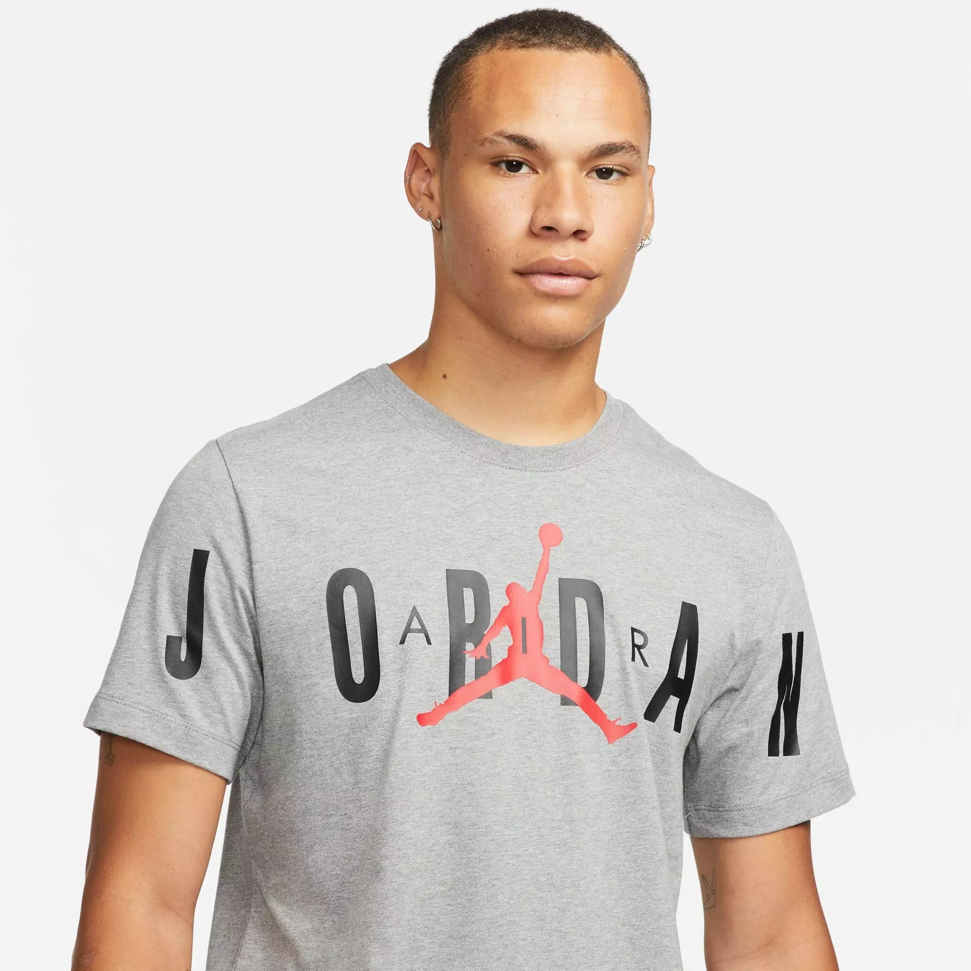 Jordan Men's "Grey" M J Stretch Short Sleeve Crew Tee - GREY