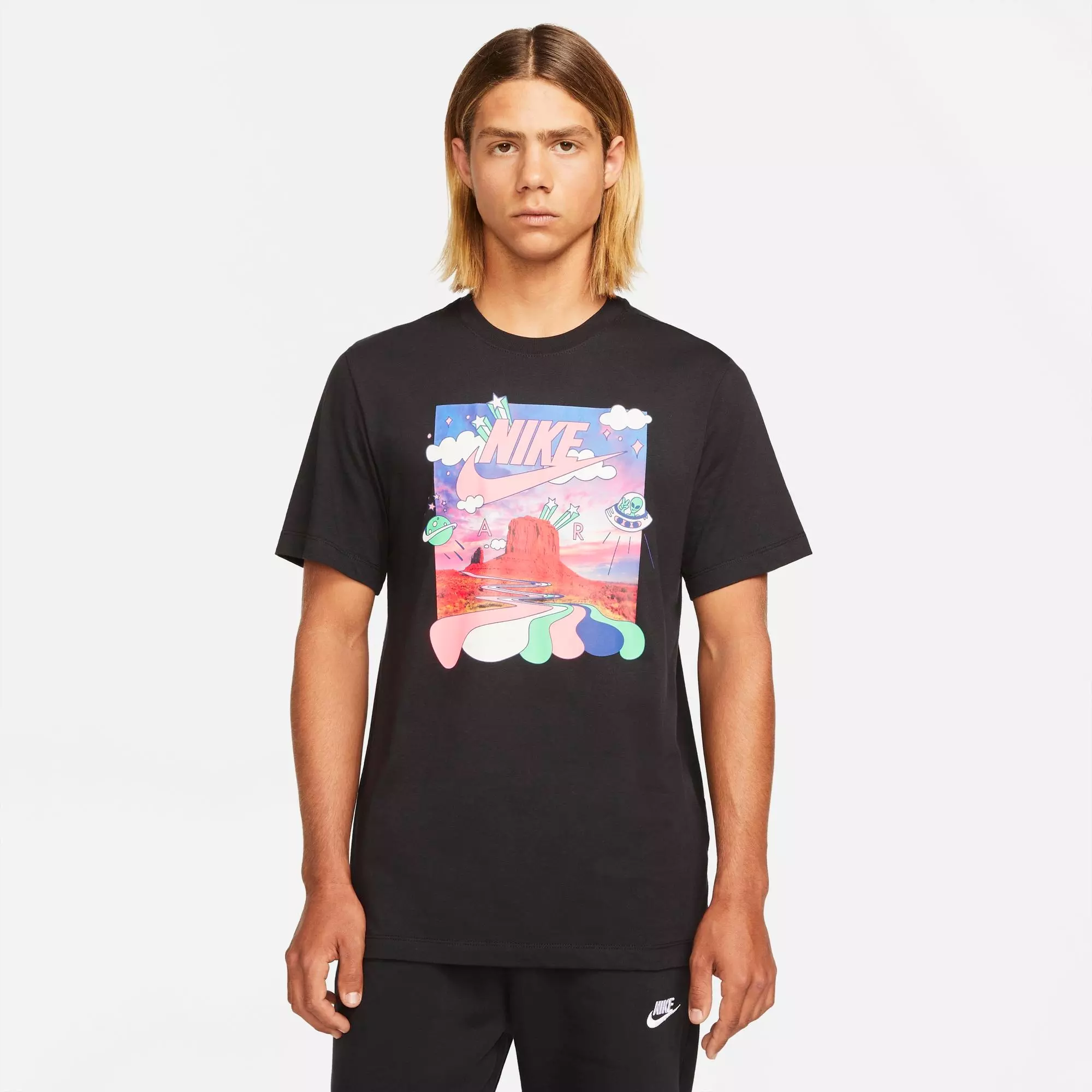 Nike Sportswear Men's Black Light Photo T-Shirt - BLACK