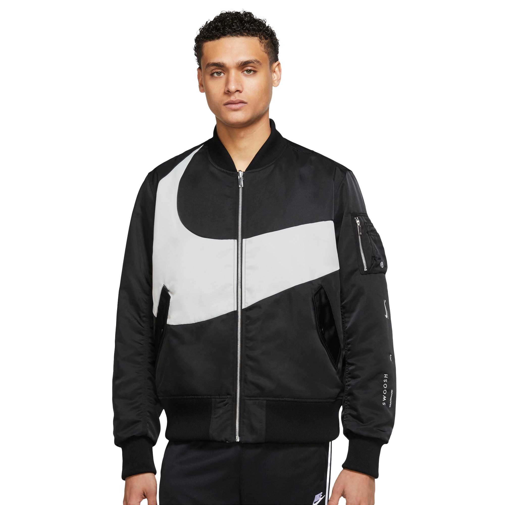 Nike swoosh bomber discount jacket