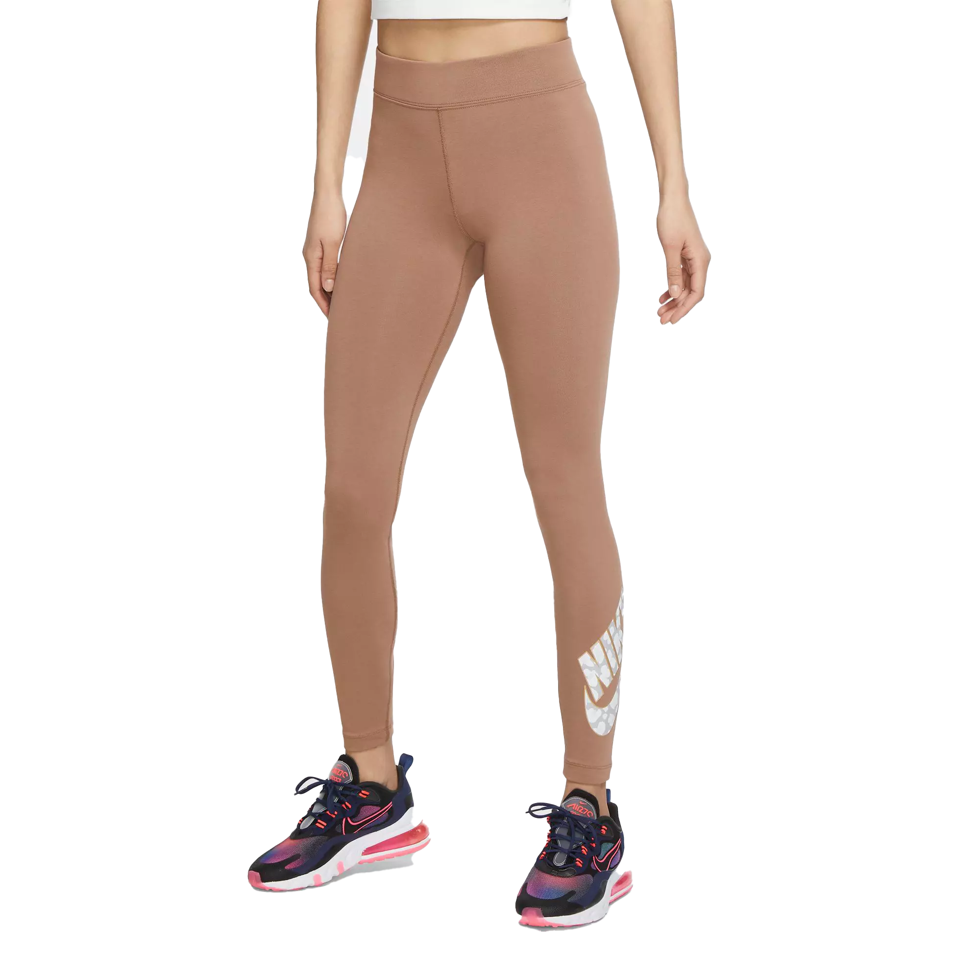 Nike Sportswear Women's Essential High-Waisted Brown Logo Leggings