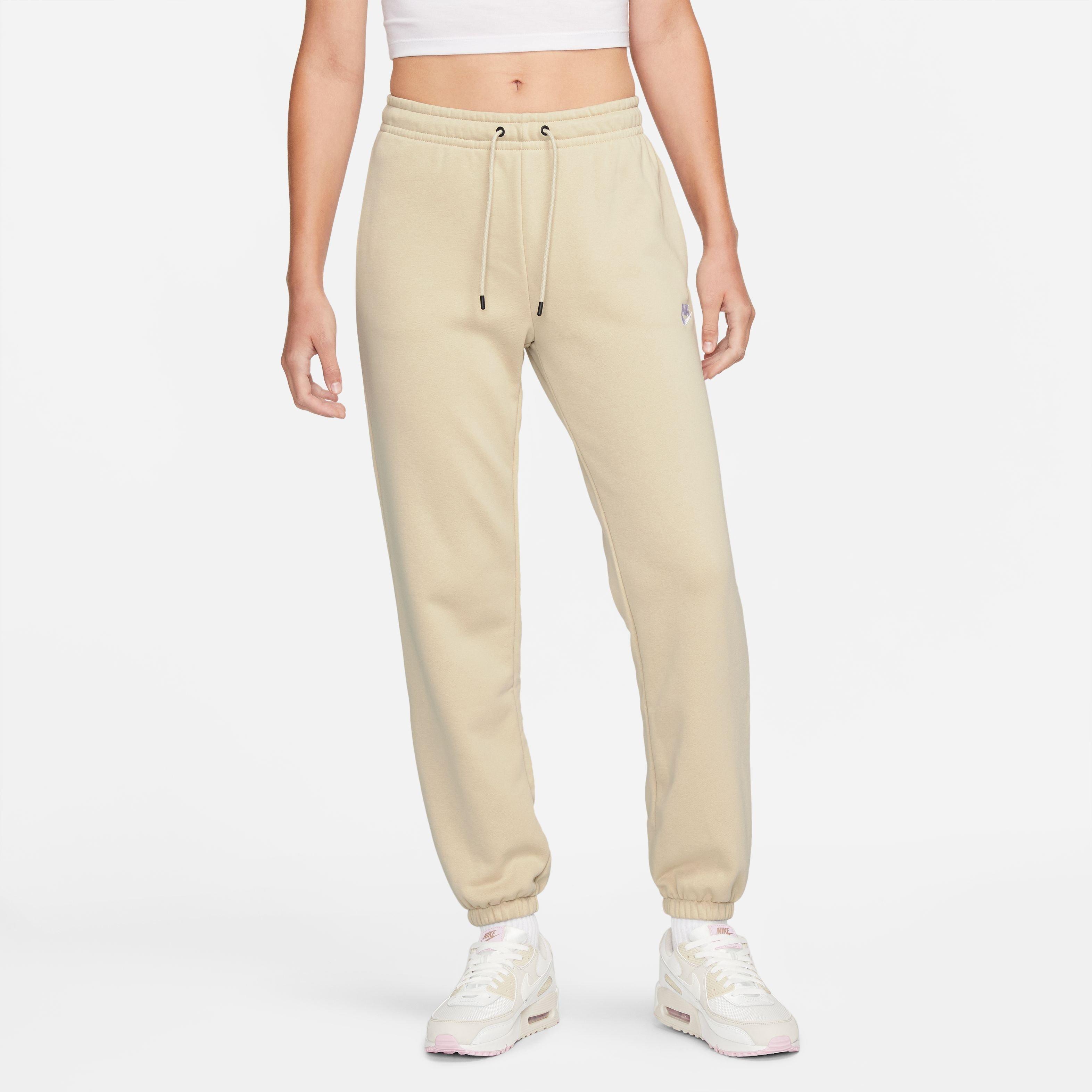 Nike Sportswear Essentials Womens Fleece Pants Tan Sweatpants