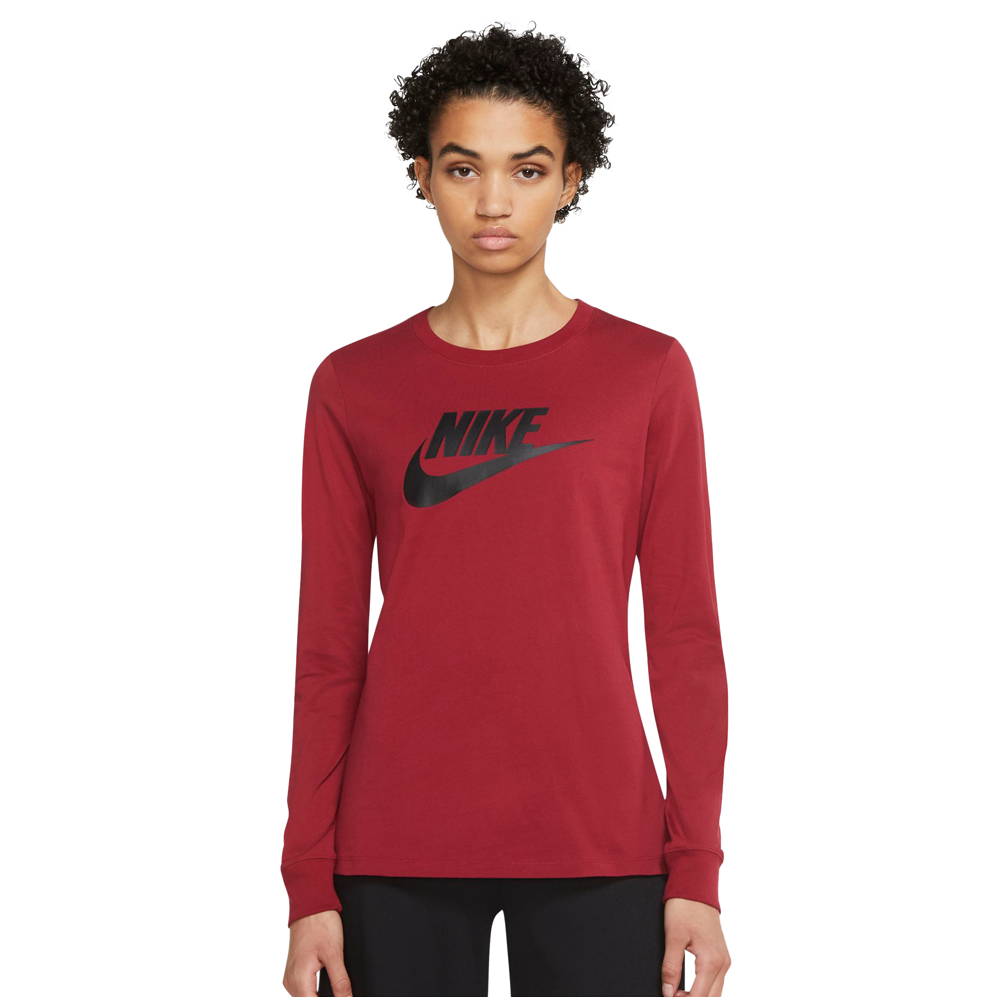 Nike Women&rsquo;s Sportswear Long-Sleeve &ldquo;Red&rdquo; Tee - Hibbett | City Gear
