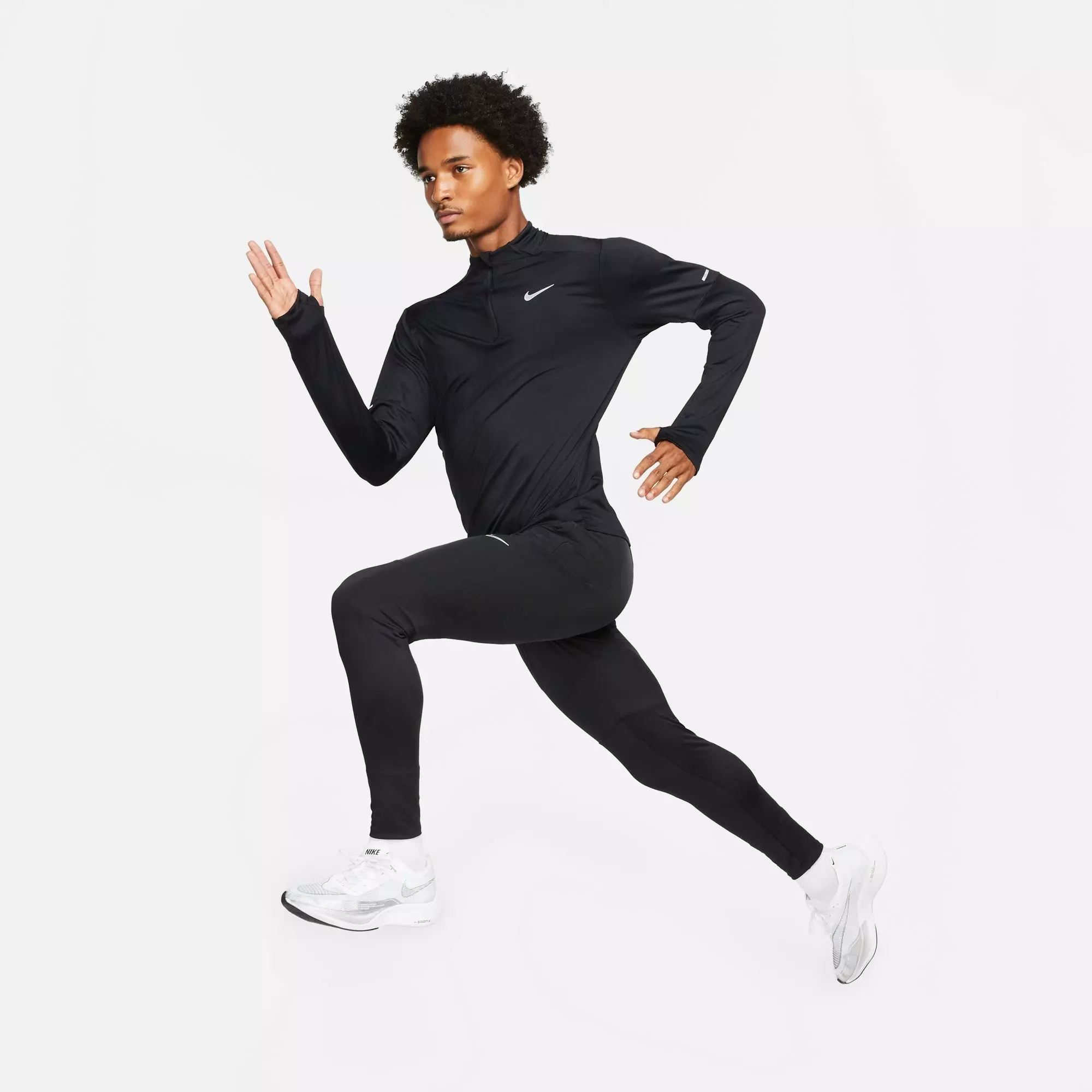 Nike Men's Dri-FIT Element 1/2-Zip Running "Black" Top - BLACK