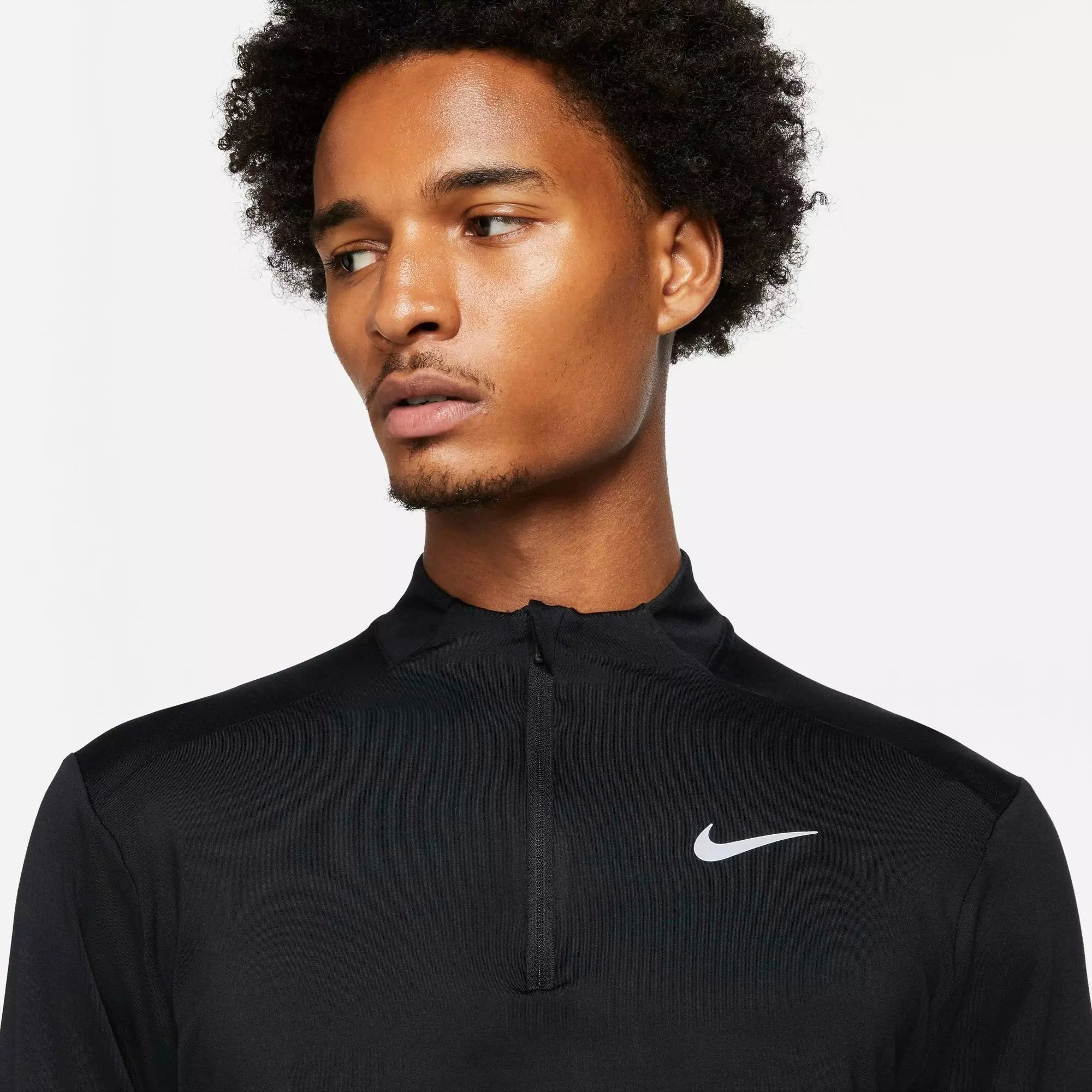 Nike Men's Dri-FIT Element 1/2-Zip Running "Black" Top - BLACK
