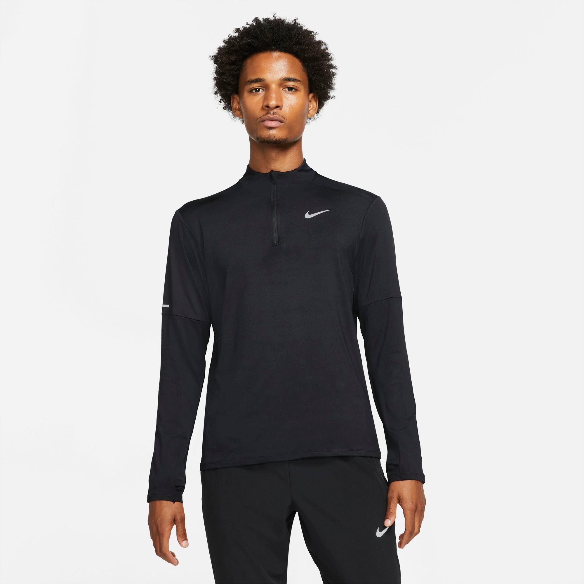 Nike Men's Dri-FIT Element 1/2-Zip Running "Black" Top - BLACK Thumbnail View 9