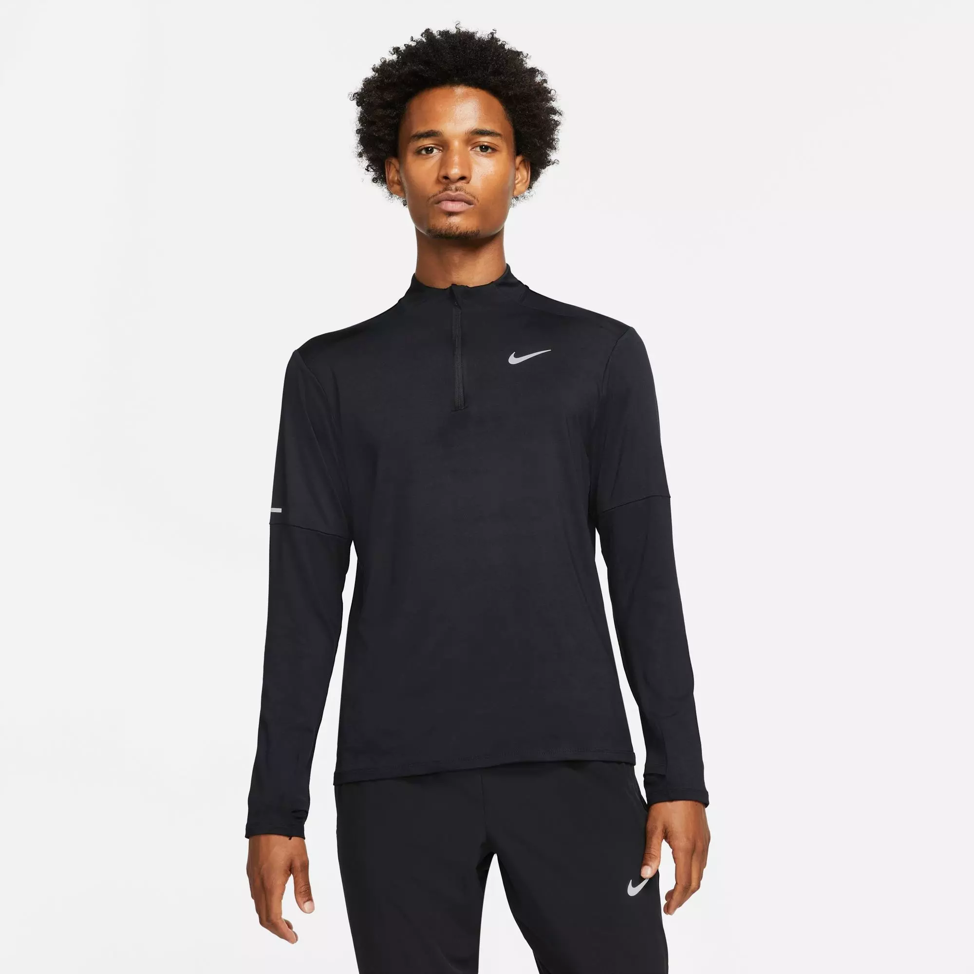 Nike Men's Dri-FIT Element 1/2-Zip Running "Black" Top - BLACK