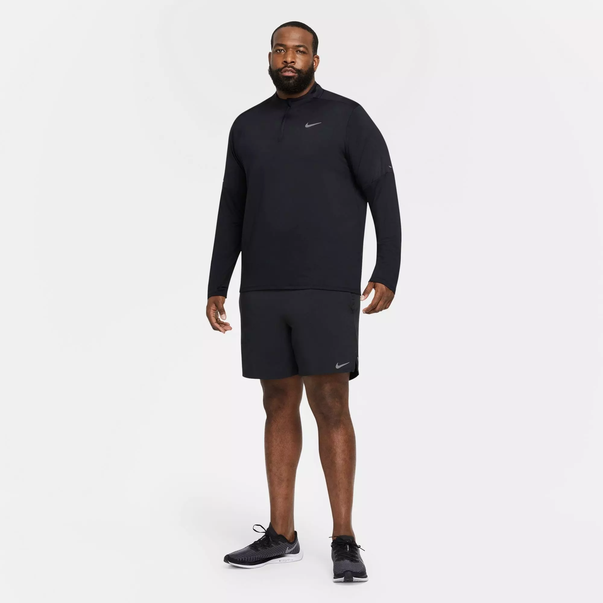 Nike Men's Dri-FIT Element 1/2-Zip Running "Black" Top - BLACK