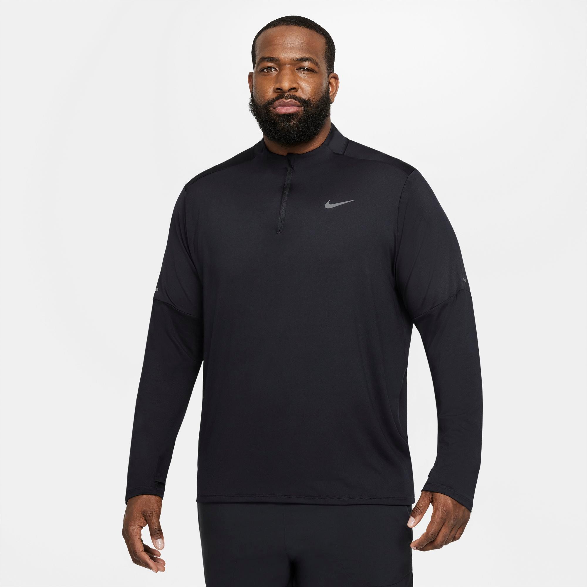 Nike Men's Dri-FIT Element 1/2-Zip Running "Black" Top - BLACK Thumbnail View 1