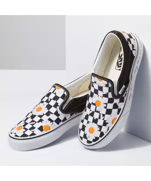 Vans, Shoes, Old School Vans Slip On Yellow And White Check