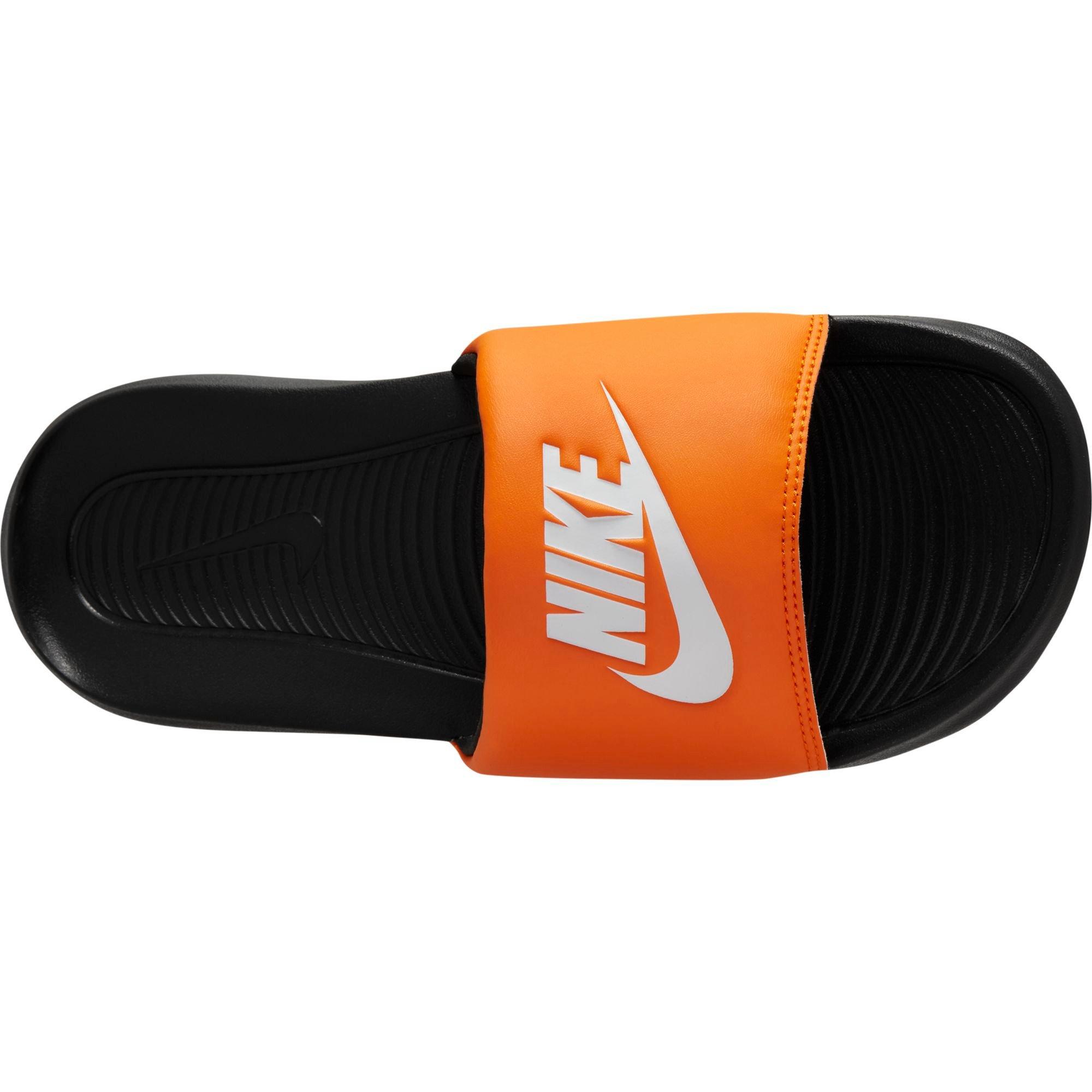 Nike slides 2025 orange and black