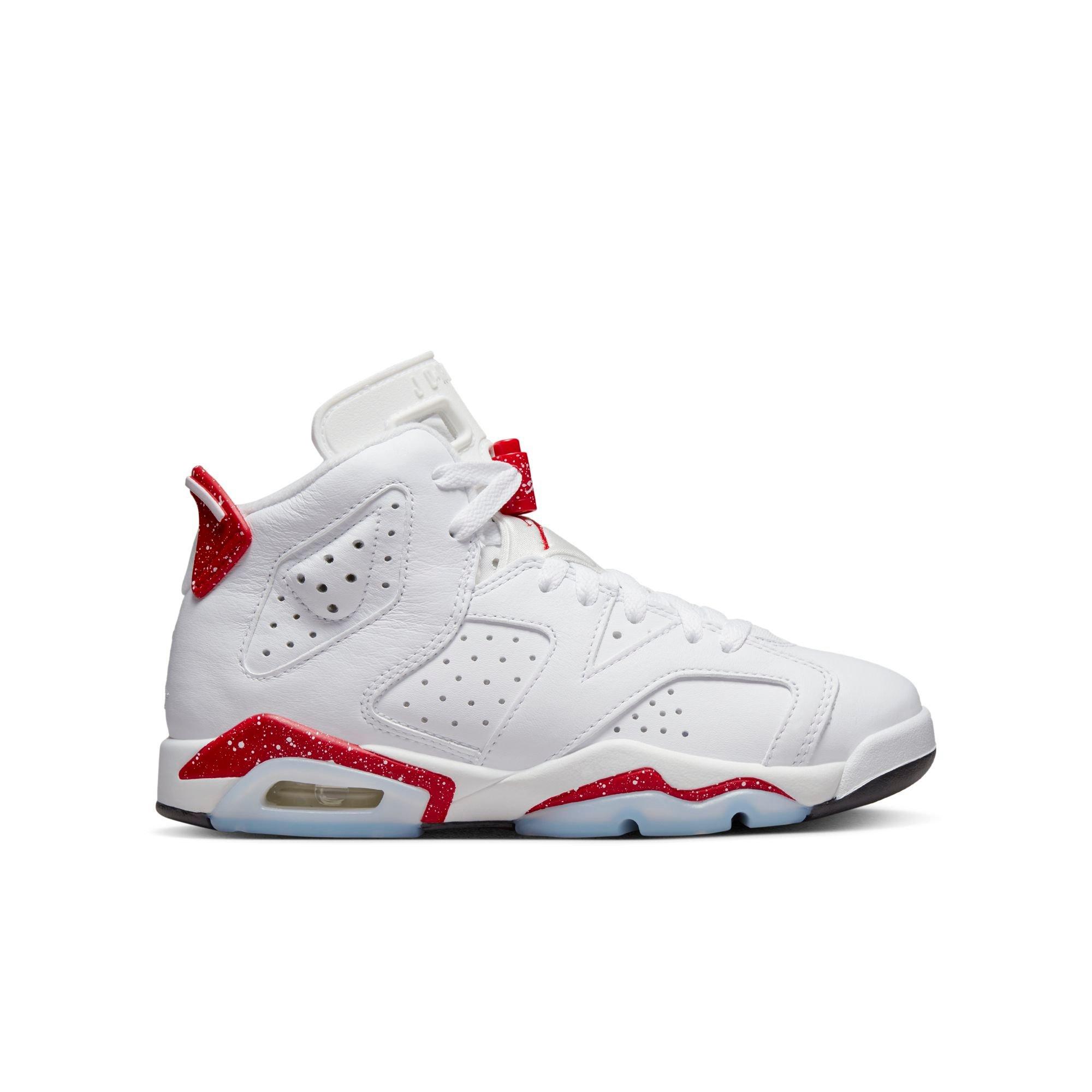 Red and white jordans cheap for kids