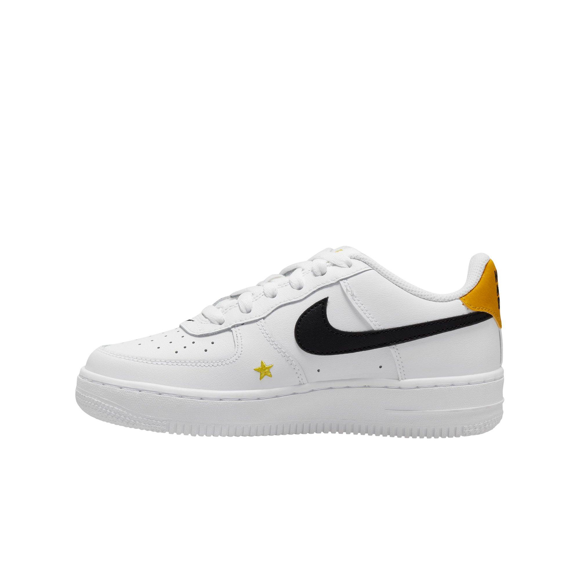 Nike Air Force 1 LV8 "White/Black/Dark Sulfur" Grade School Boys' Shoe - WHITE/YELLOW Thumbnail View 2