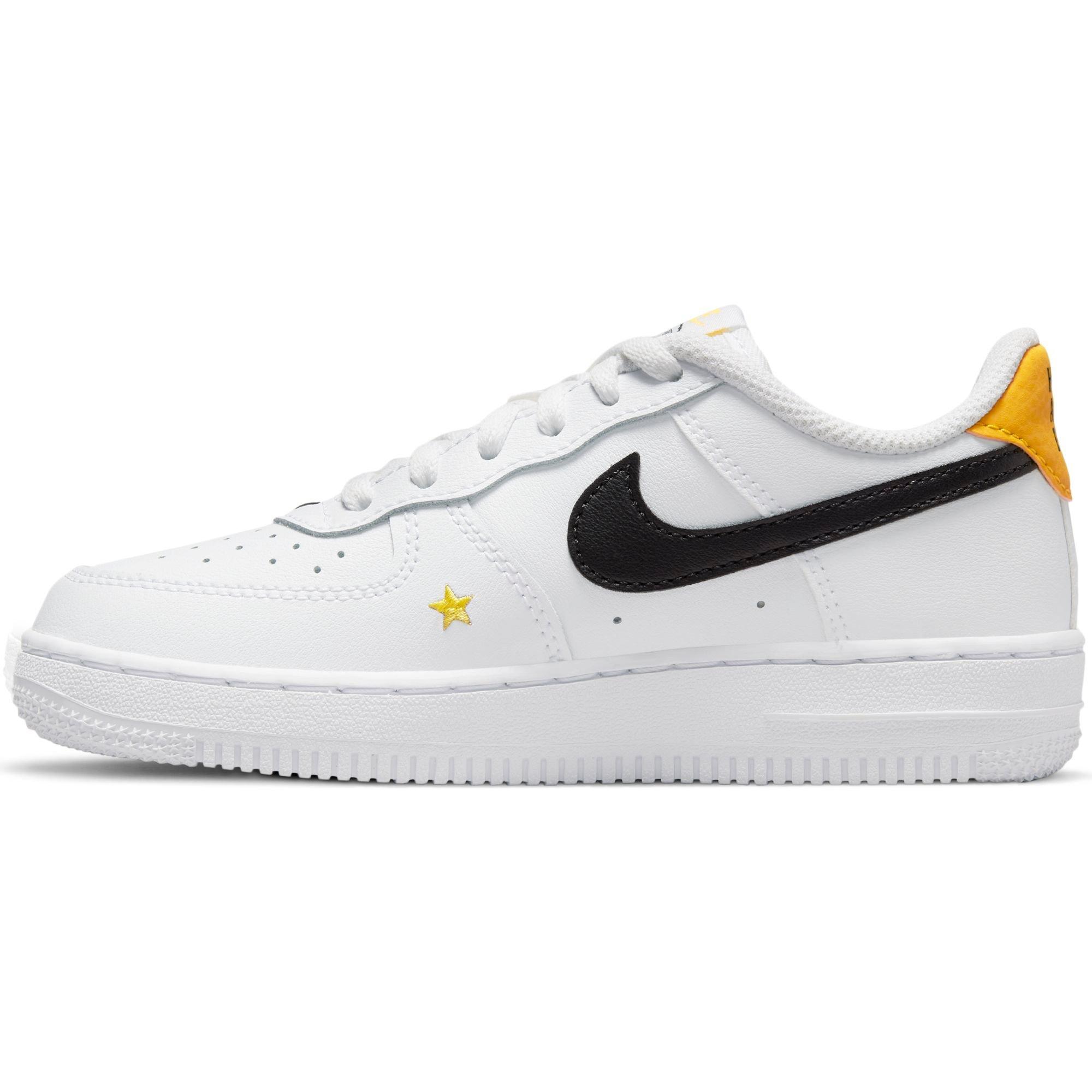  Nike Little Kid's Air Force 1 LV8 (GS) Running Shoes, White/Black-Dark  Sulfur, 2 M US