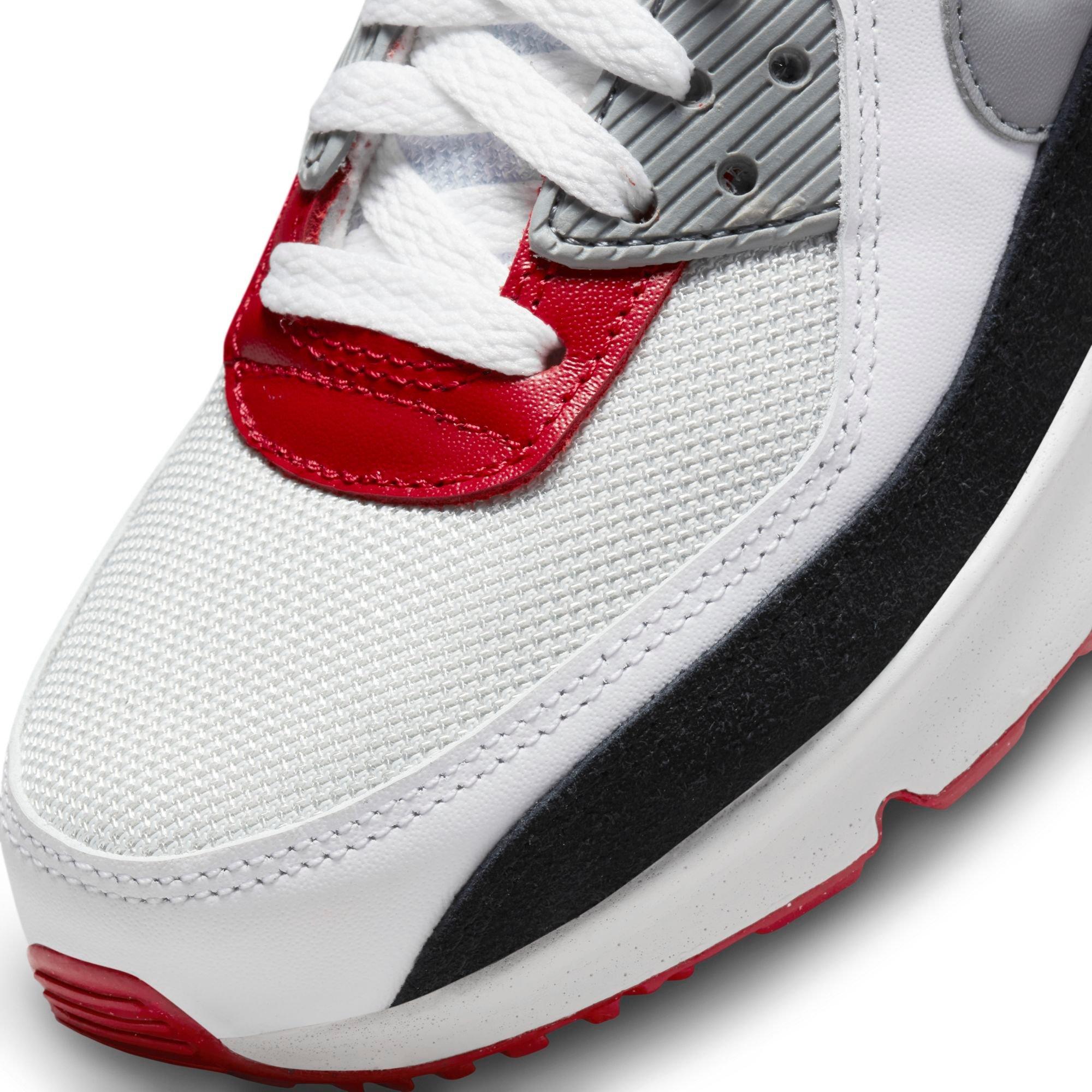 Nike Air Max 90 LTR Photon Dust/Particle Grey/Varsity Red Grade School  Boys' Shoe - Hibbett | City Gear
