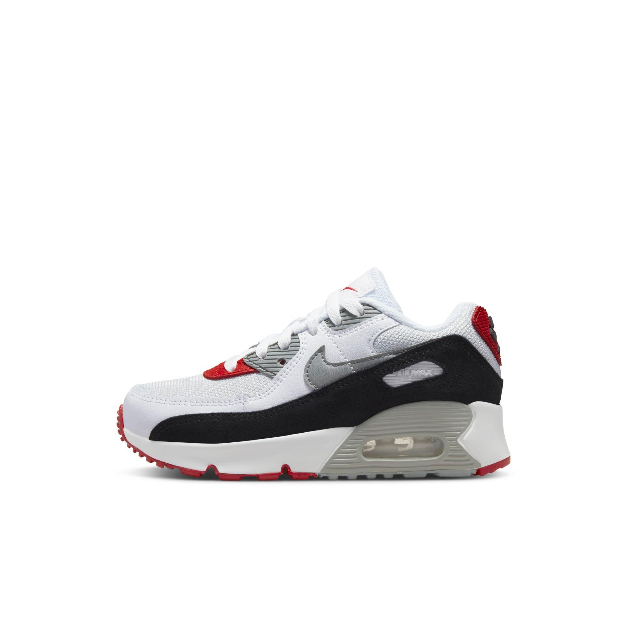 Nike Air Max 90 "Photon Dust/Particle Grey/Varsity Red" Preschool Boys&rsquo; Shoe - WHITE/BLACK/RED Thumbnail View 6