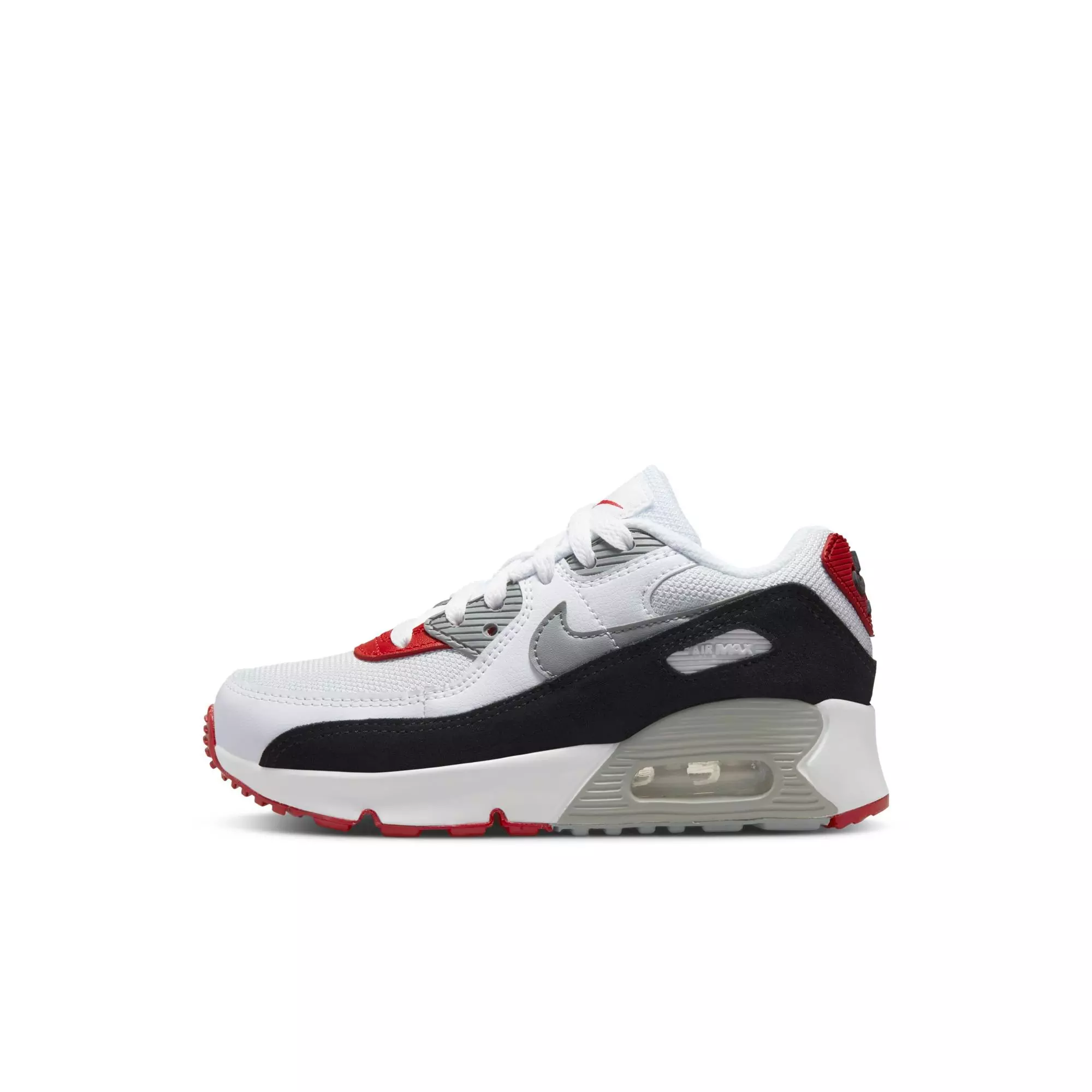 Nike Air Max 90 "Photon Dust/Particle Grey/Varsity Red" Preschool Boys&rsquo; Shoe - WHITE/BLACK/RED