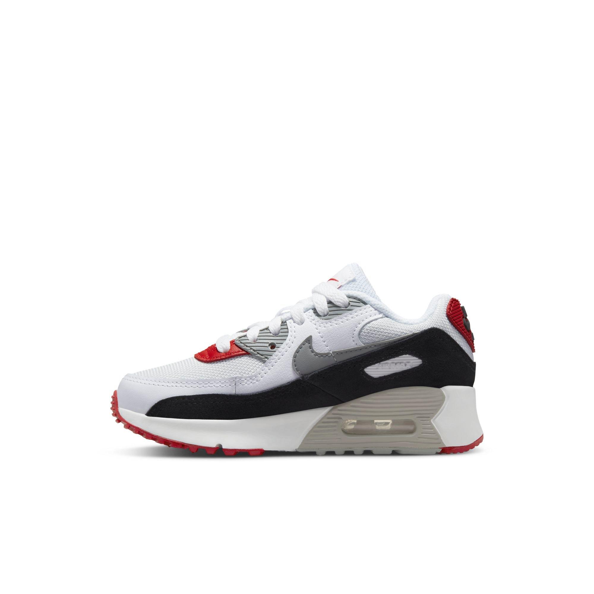 Nike Air Max 90 "Photon Dust/Particle Grey/Varsity Red" Preschool Boys&rsquo; Shoe - WHITE/BLACK/RED Thumbnail View 7