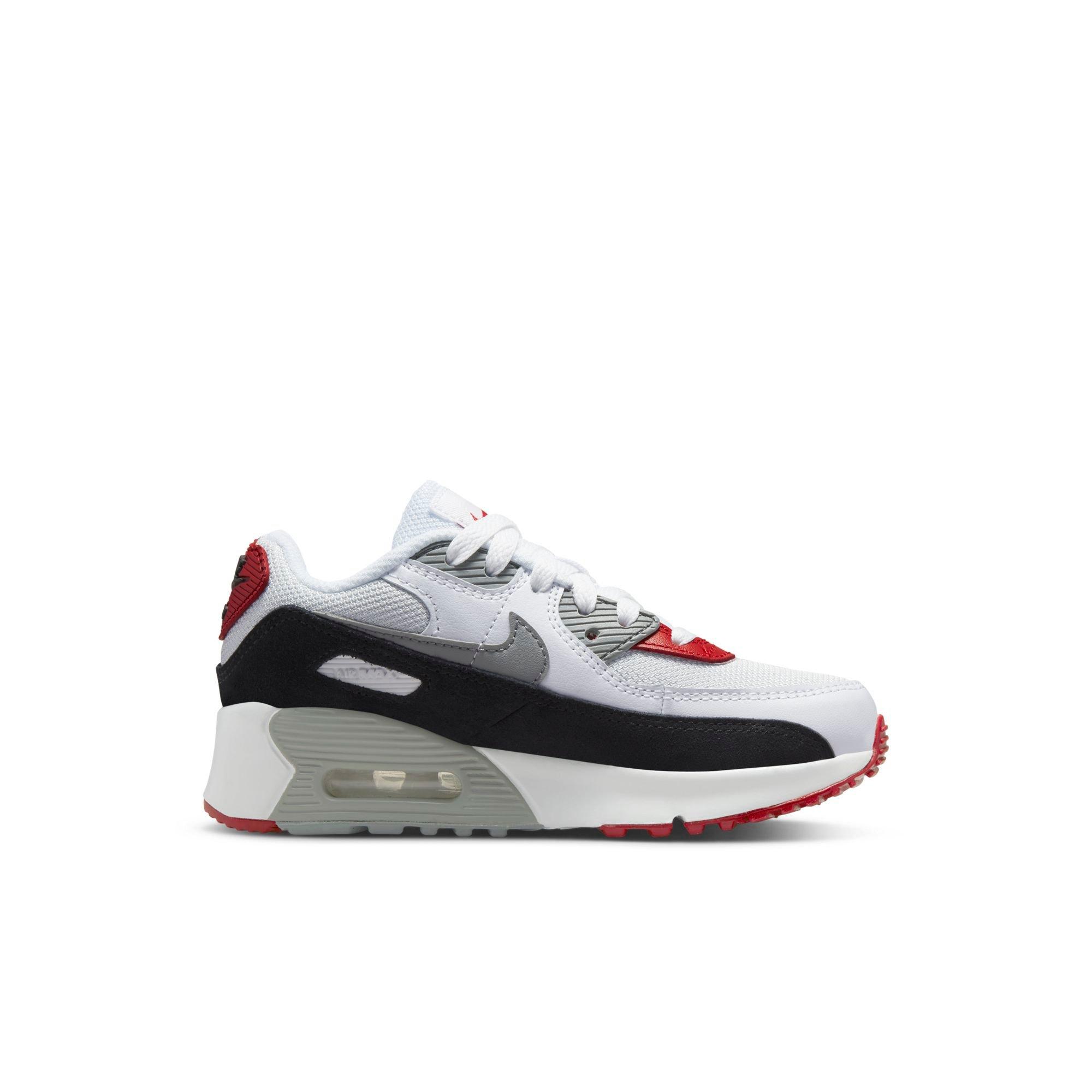 Nike Air Max 90 "Photon Dust/Particle Grey/Varsity Red" Preschool Boys&rsquo; Shoe - WHITE/BLACK/RED Thumbnail View 2