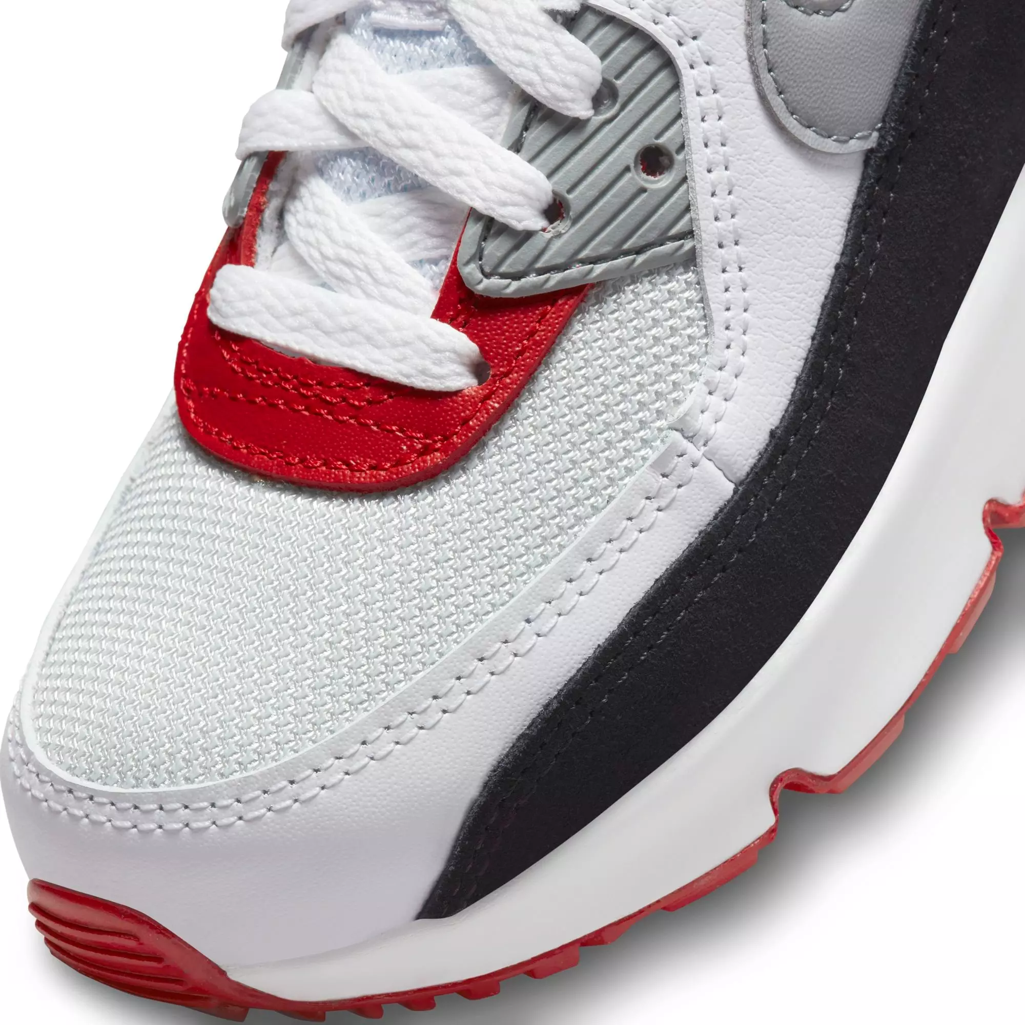 Nike Air Max 90 "Photon Dust/Particle Grey/Varsity Red" Preschool Boys&rsquo; Shoe - WHITE/BLACK/RED