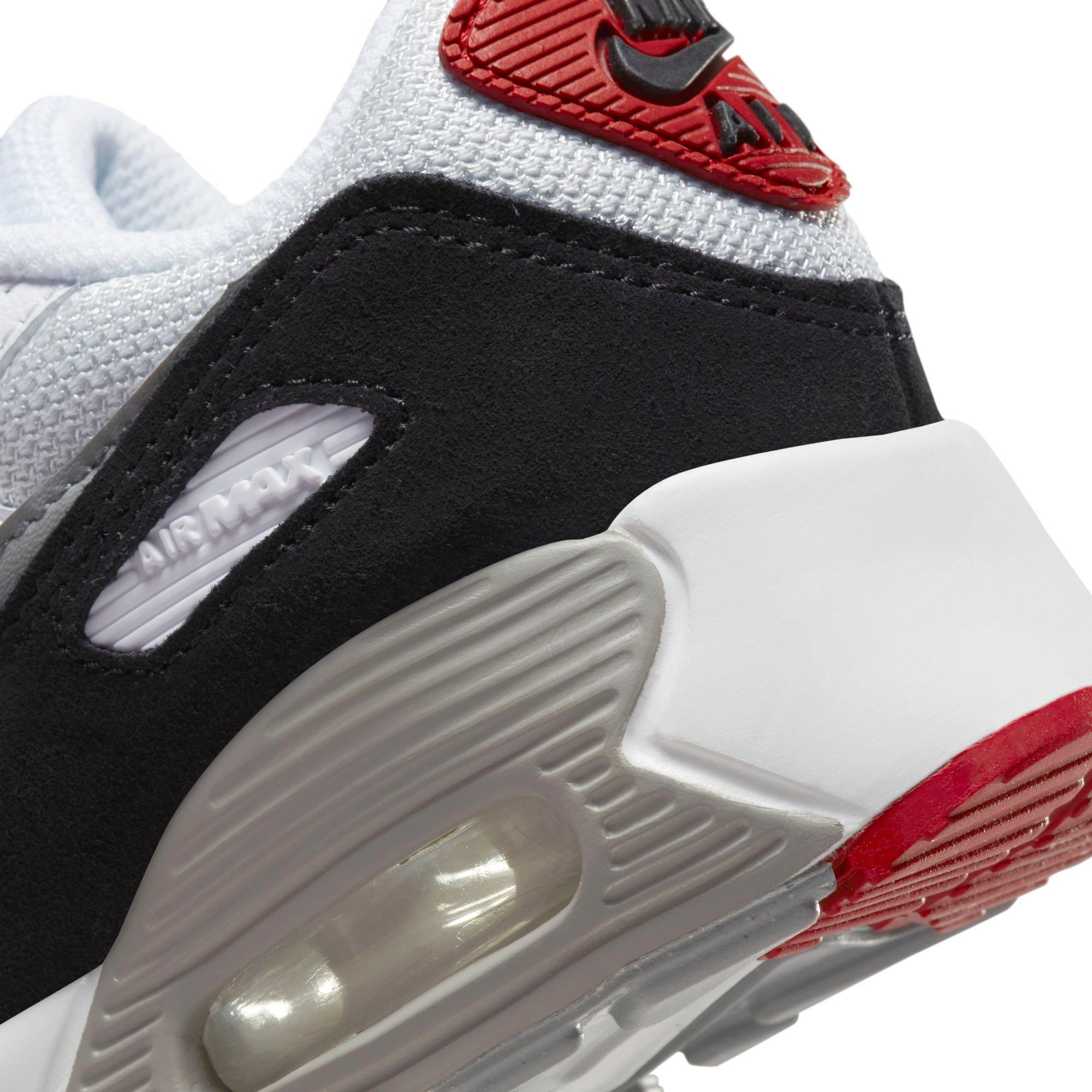 Nike Air Max 90 "Photon Dust/Particle Grey/Varsity Red" Preschool Boys&rsquo; Shoe - WHITE/BLACK/RED Thumbnail View 4