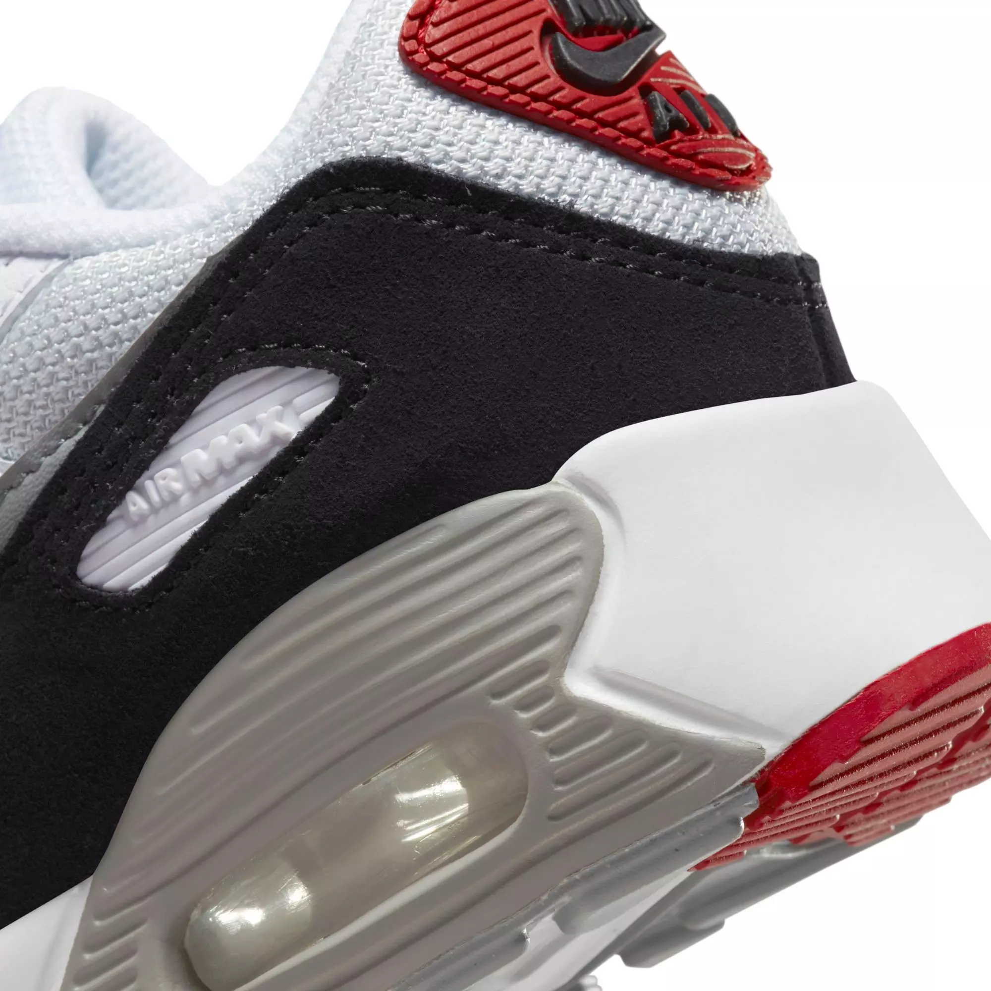 Nike Air Max 90 "Photon Dust/Particle Grey/Varsity Red" Preschool Boys&rsquo; Shoe - WHITE/BLACK/RED