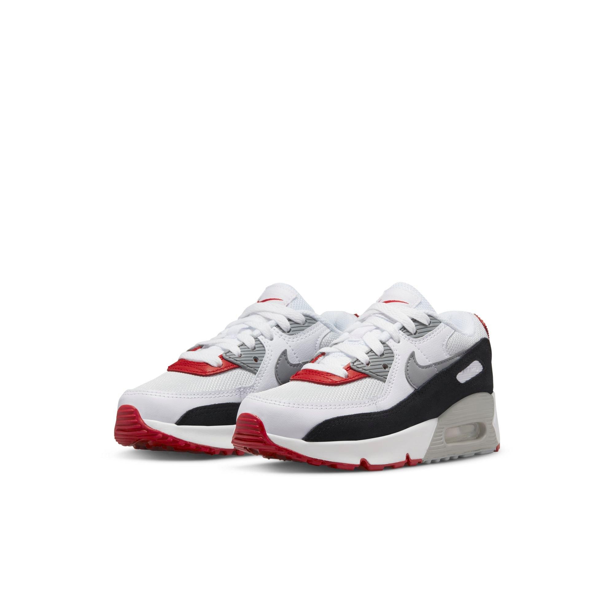 Nike Air Max 90 "Photon Dust/Particle Grey/Varsity Red" Preschool Boys&rsquo; Shoe - WHITE/BLACK/RED Thumbnail View 5