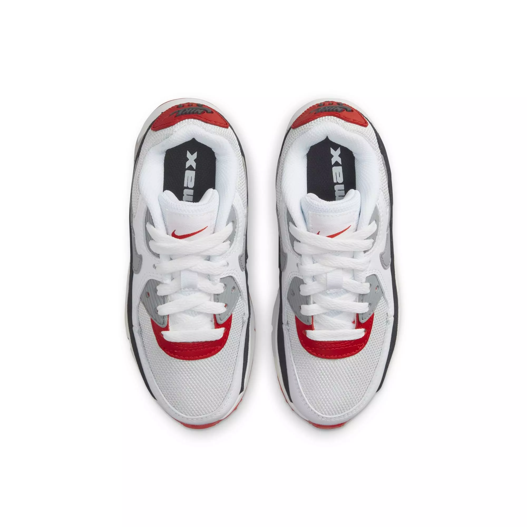 Nike Air Max 90 "Photon Dust/Particle Grey/Varsity Red" Preschool Boys&rsquo; Shoe - WHITE/BLACK/RED