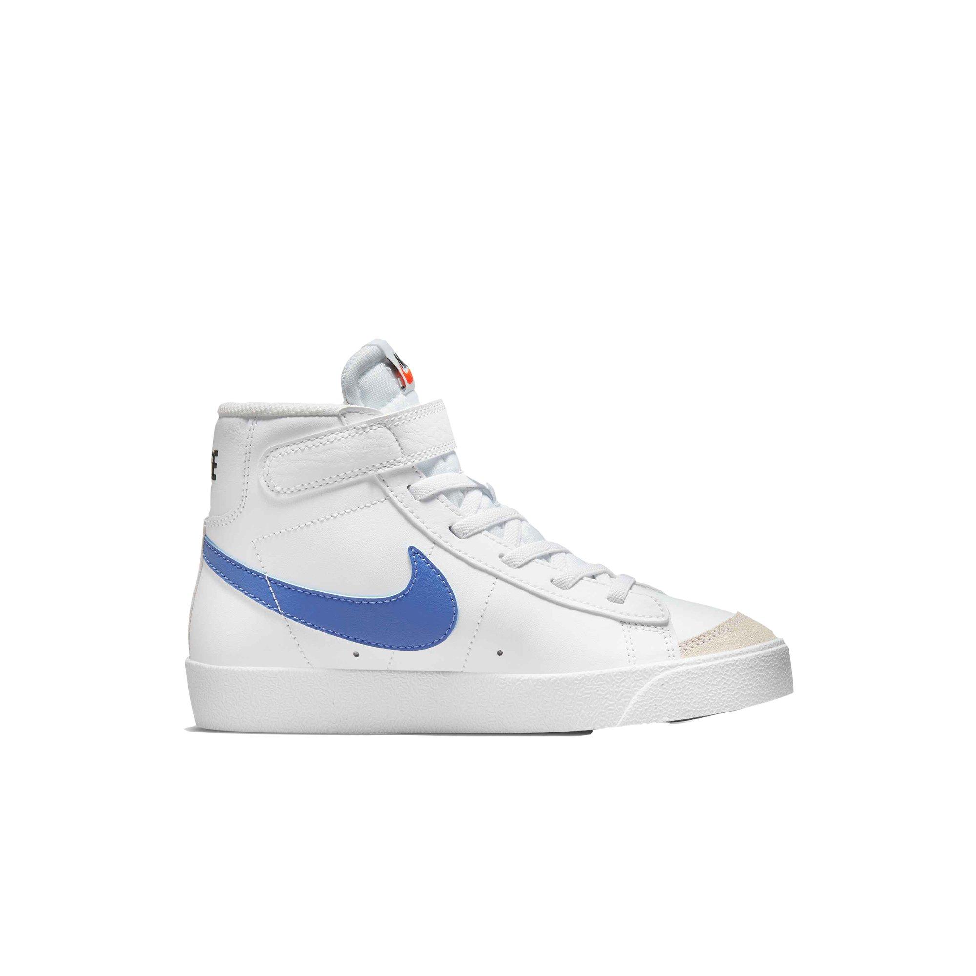 White and 2024 blue nike blazers