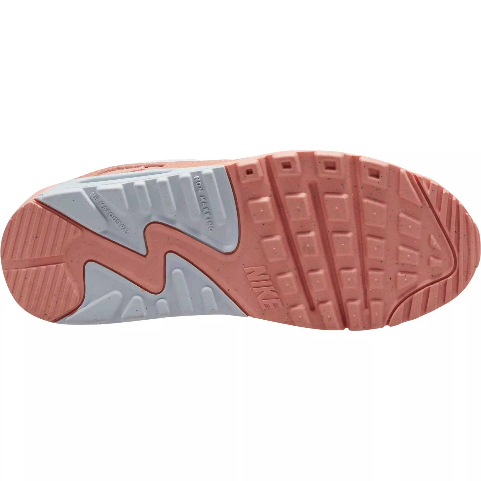 Nike Air Max 90 LTR SE "White/Aura/Lt Madder Root" Grade School Girls' Shoe - WHITE/CORAL