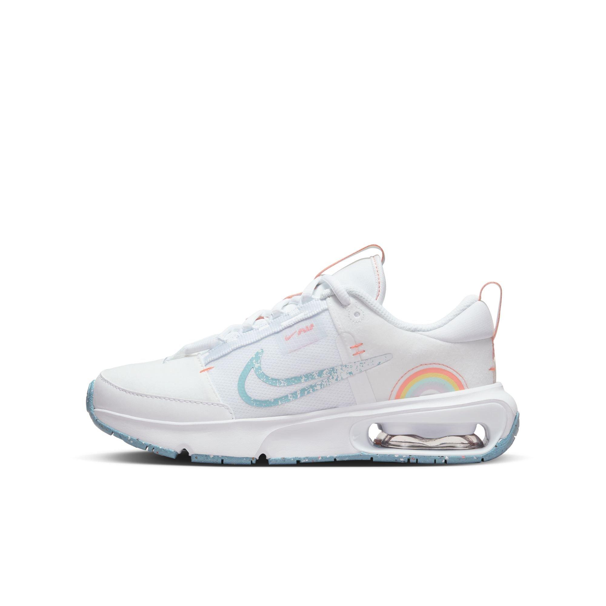 Nike Air Max INTRLK SE "Rainbow" Grade School Girls' Shoe - WHITE/LT BLUE/ORANGE Thumbnail View 5
