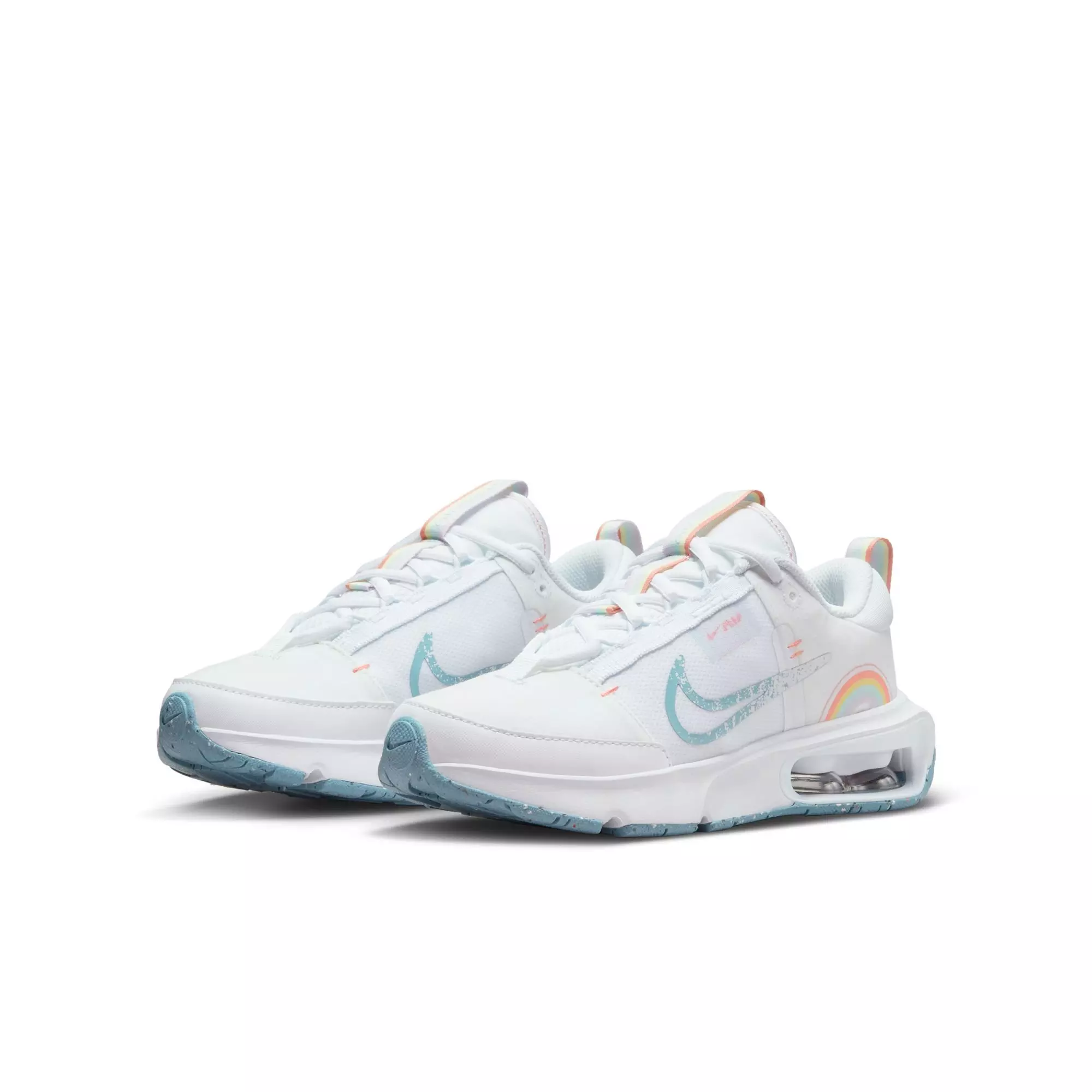 Nike Air Max INTRLK SE "Rainbow" Grade School Girls' Shoe - WHITE/LT BLUE/ORANGE