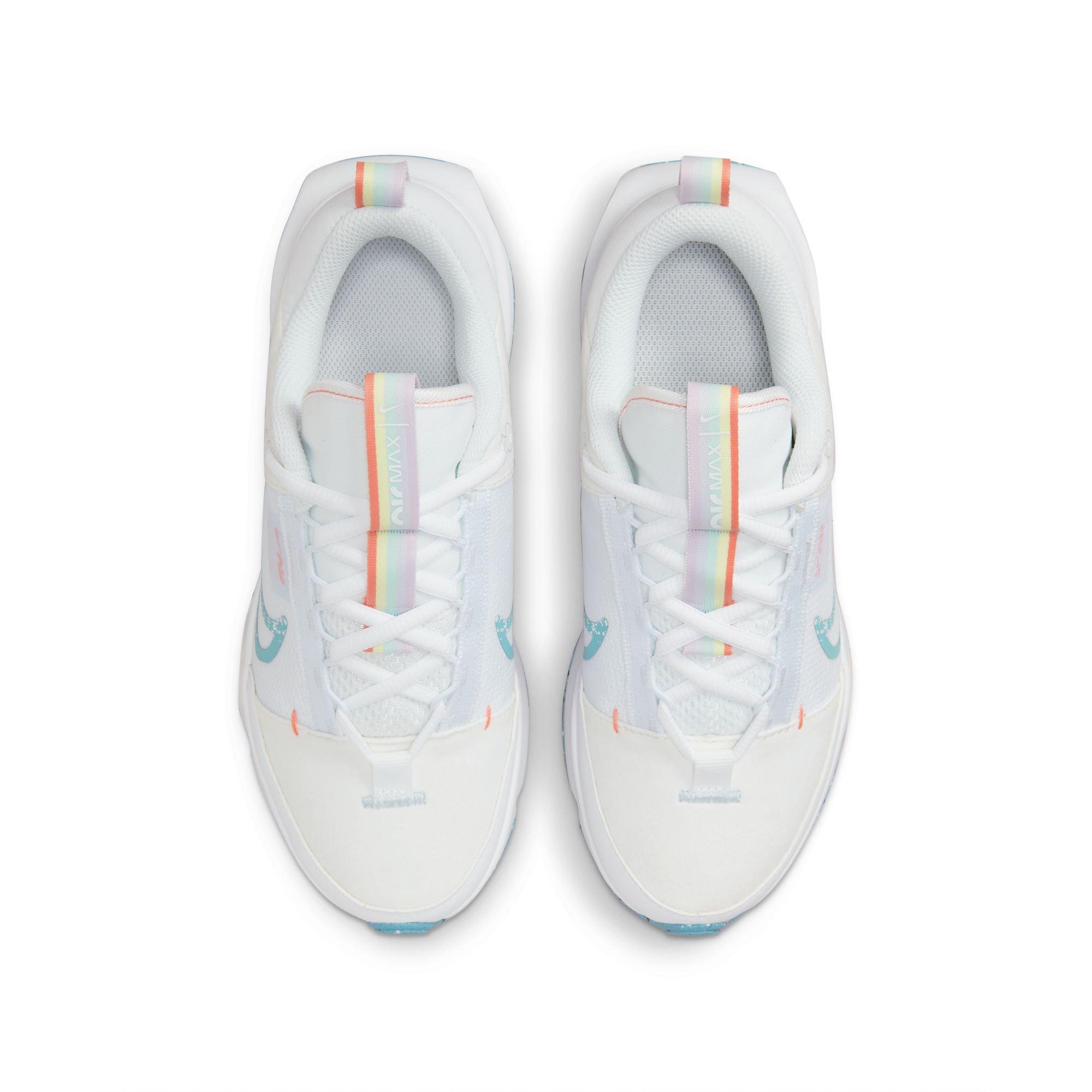 Nike Air Max INTRLK SE "Rainbow" Grade School Girls' Shoe - WHITE/LT BLUE/ORANGE Thumbnail View 8