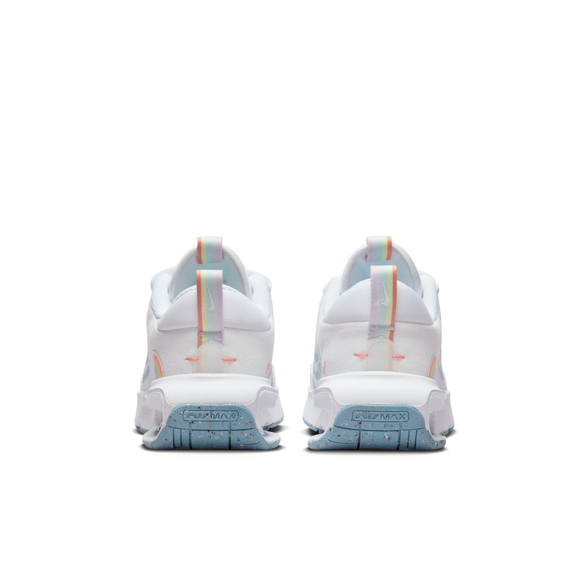 Nike Air Max INTRLK SE "Rainbow" Grade School Girls' Shoe - WHITE/LT BLUE/ORANGE Thumbnail View 9