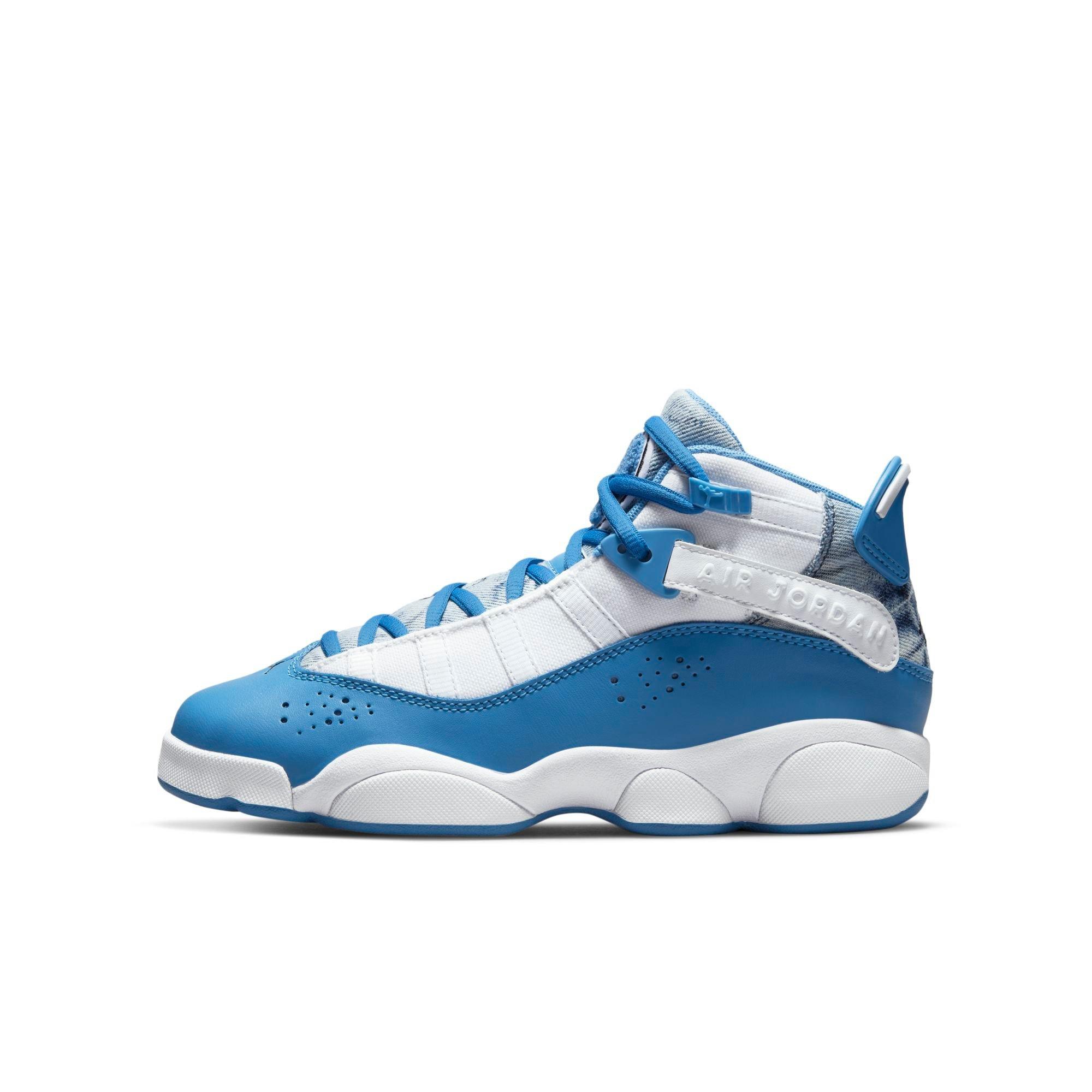 Blue and white store 6 rings jordans