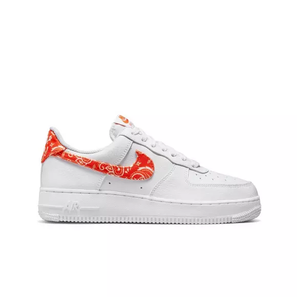  Nike Women's Air Force 1 '07 Shoes, White/Safety Orange Sail  Prime, 7