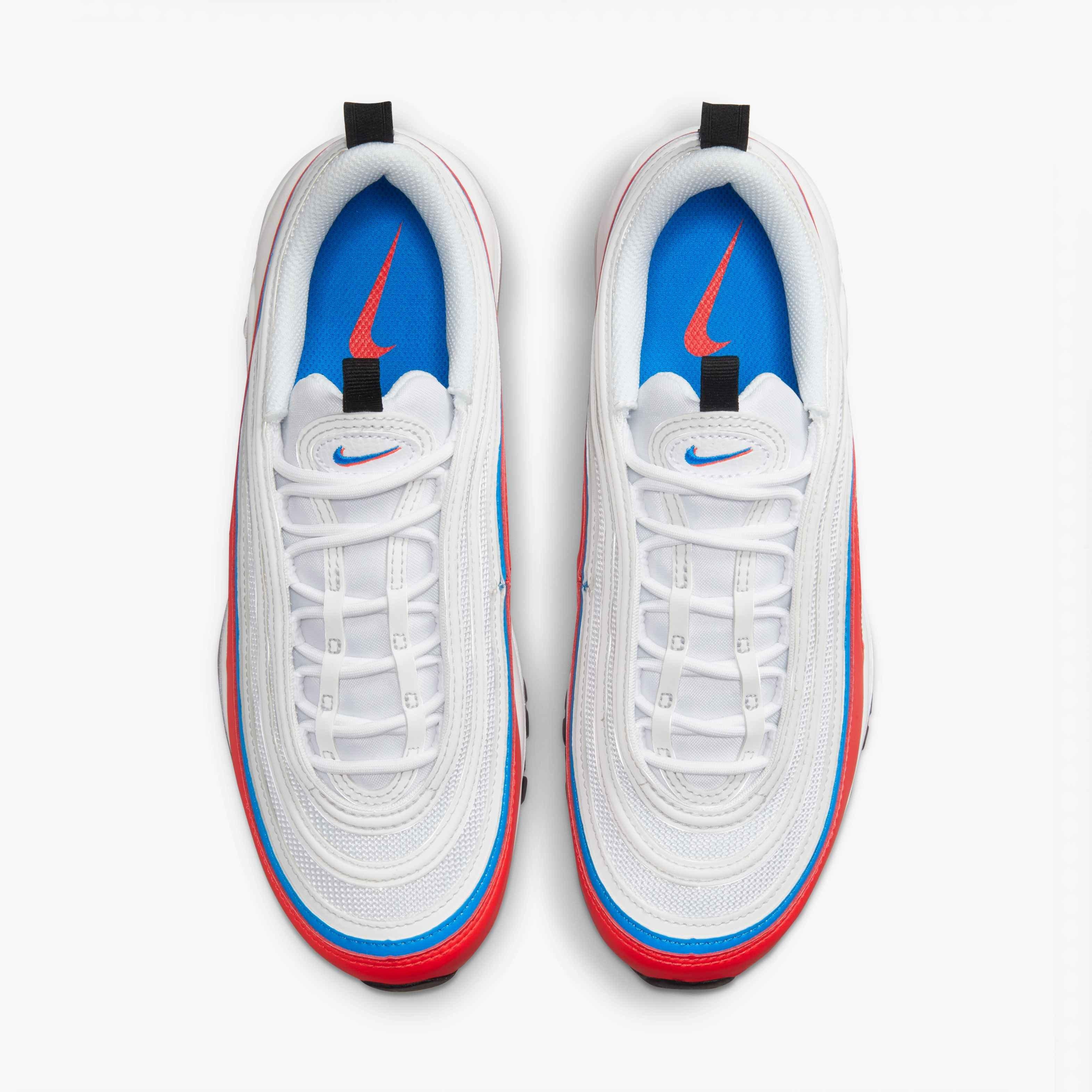 Nike Air Max 97 "White/Photo Blue/Bright Crimson/Black" Women's Shoe - WHITE/CRIMSON/BLUE Thumbnail View 4