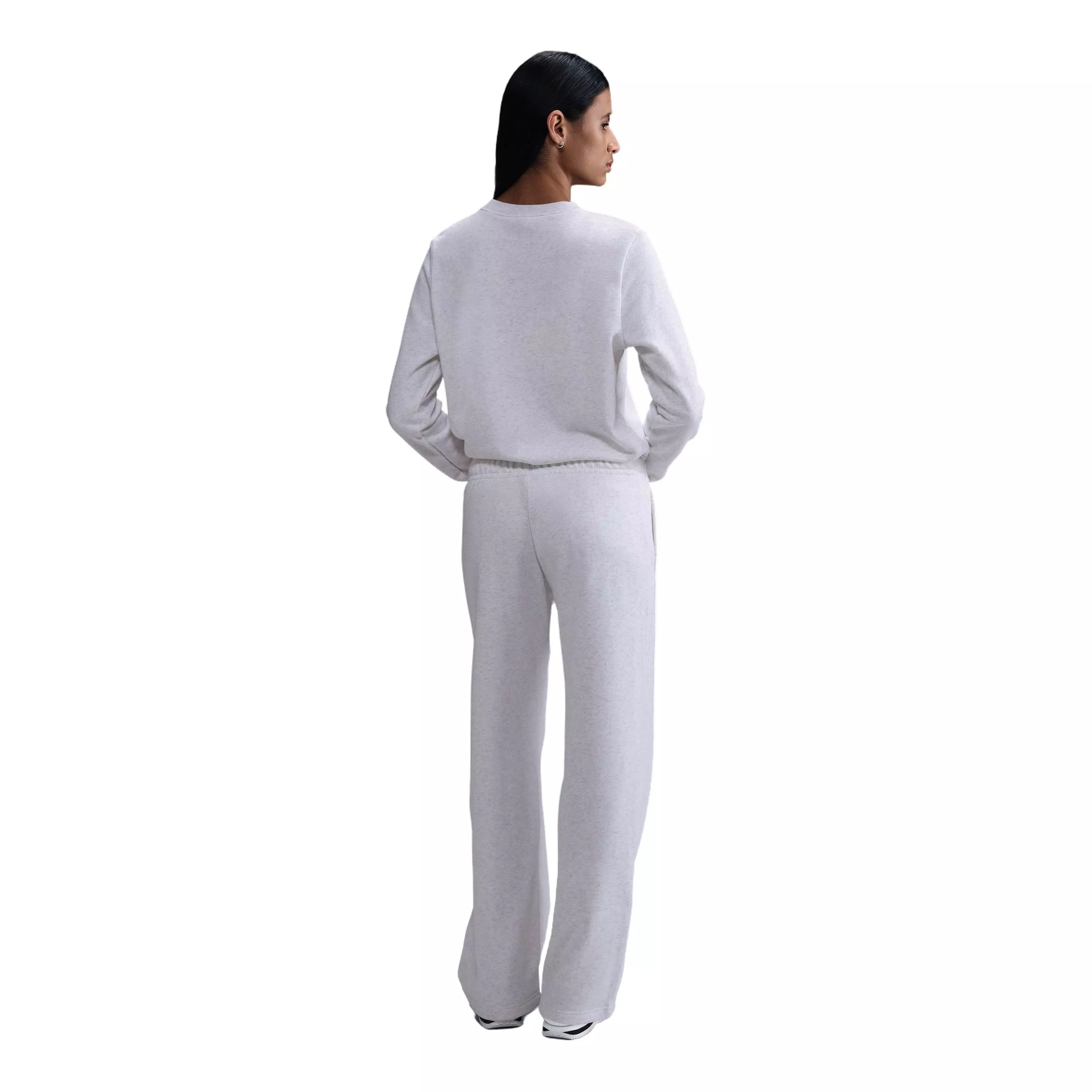 Nike Women's Sportswear Club Fleece Mid-Rise Wide-Leg Graphic Sweatpants - Brown - BROWN