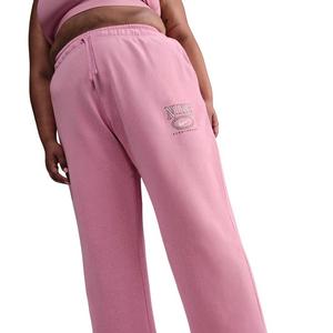 Nike Women's Sportswear Club Fleece Wide-Leg Mid-Rise Graphic Sweatpants -  Pink