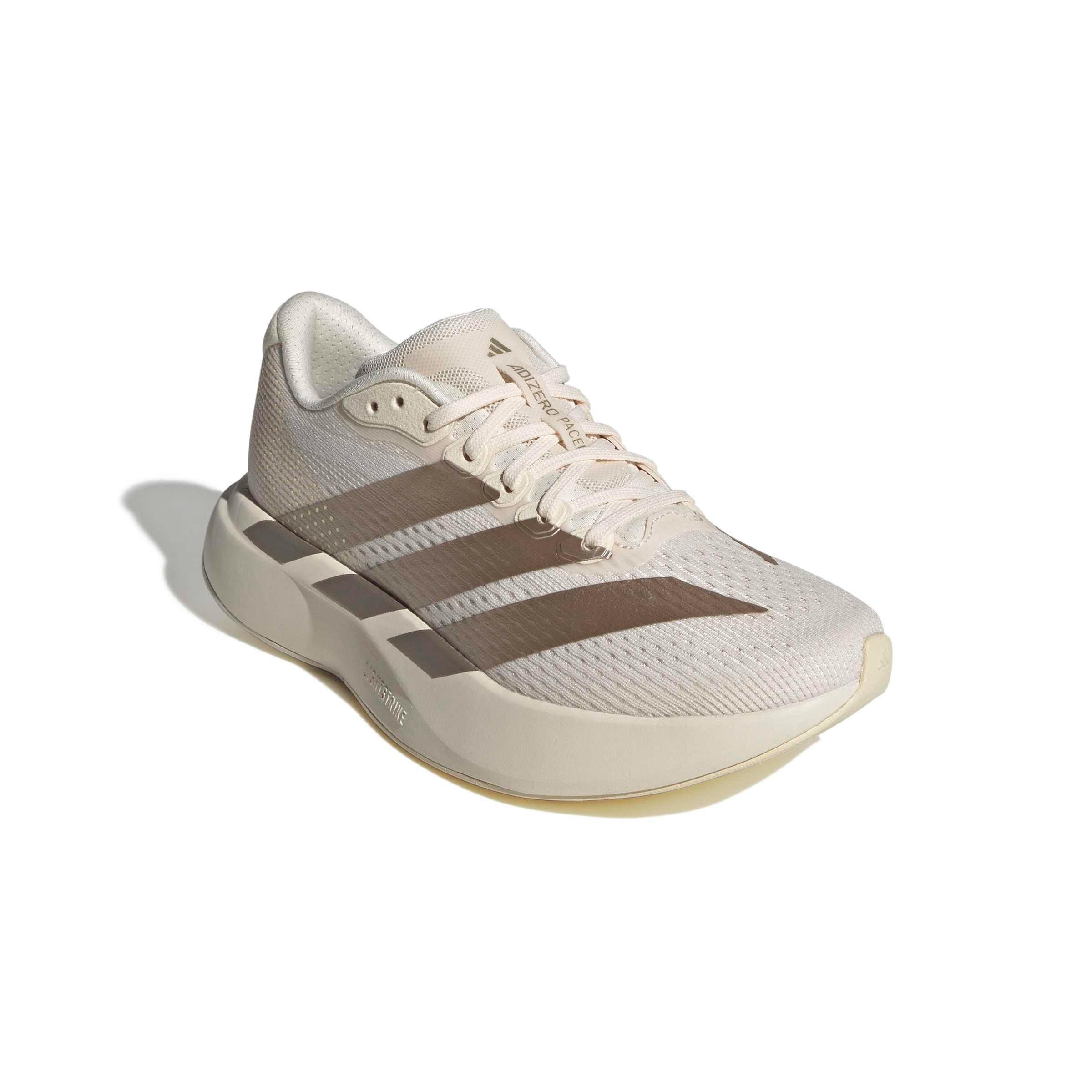 adidas Adizero Pacer "Wonder White/Cyber Metallic/Warm Vanilla" Women's Running Shoe - WHITE/CYBER/VANILLA