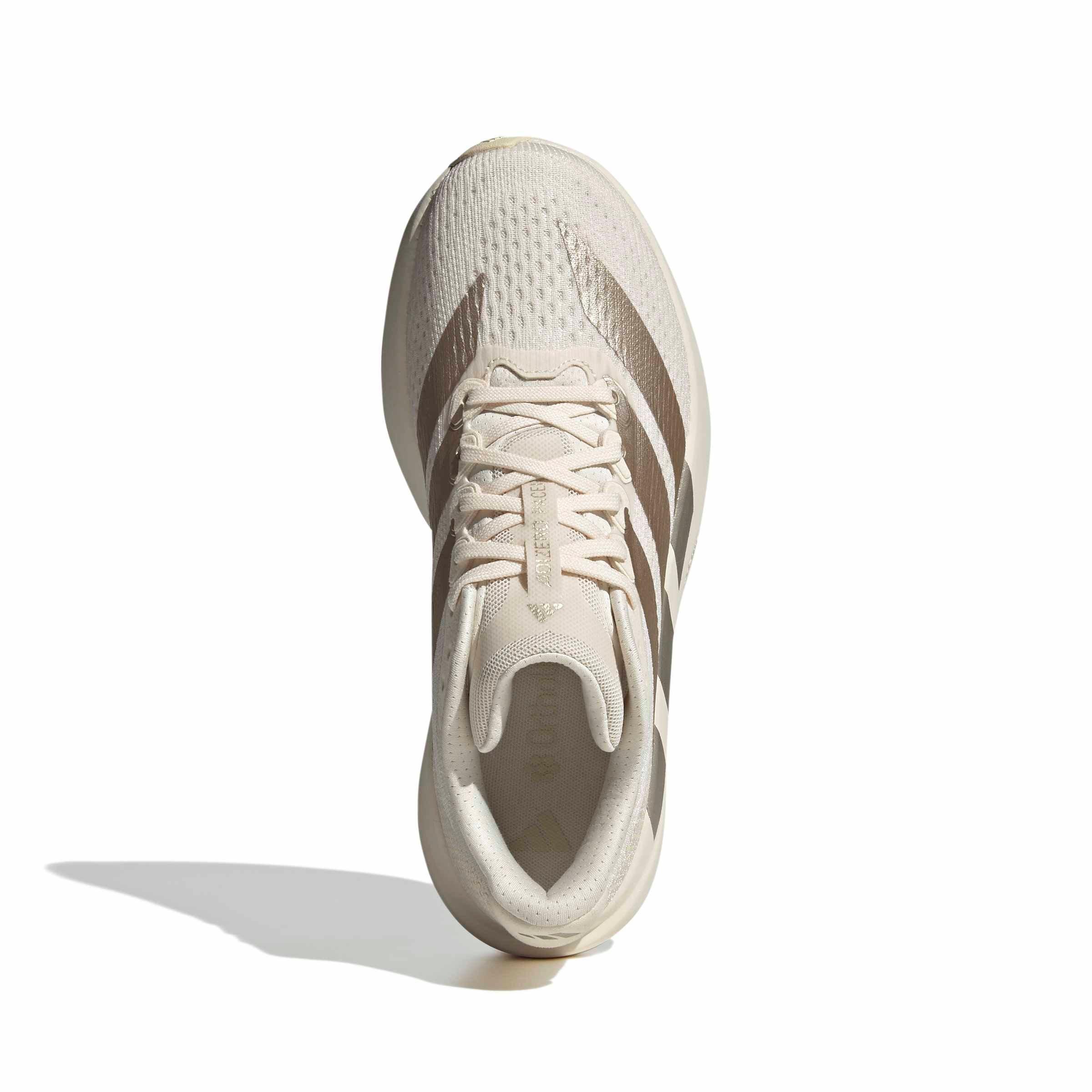 adidas Adizero Pacer "Wonder White/Cyber Metallic/Warm Vanilla" Women's Running Shoe - WHITE/CYBER/VANILLA