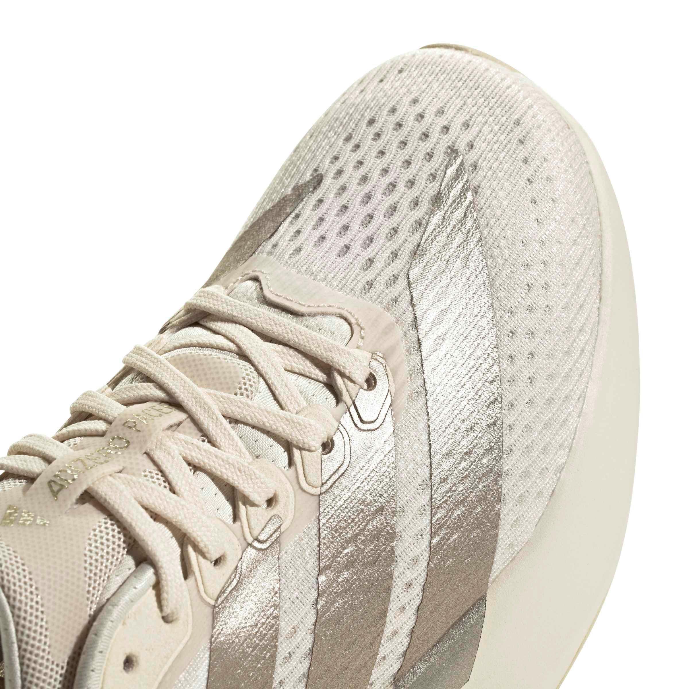 adidas Adizero Pacer "Wonder White/Cyber Metallic/Warm Vanilla" Women's Running Shoe - WHITE/CYBER/VANILLA